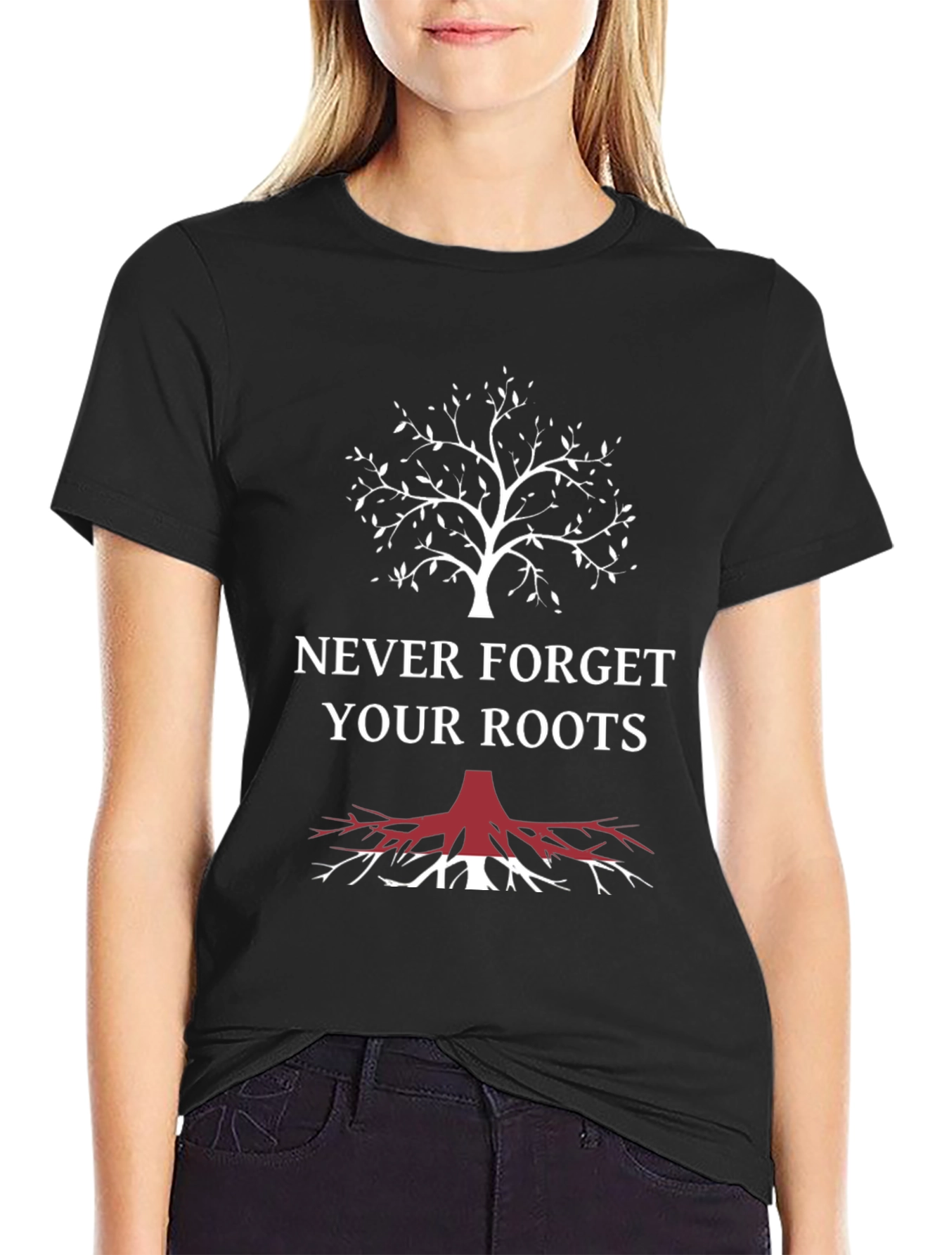 Never Forget Your Roots Graphic Tee - Black