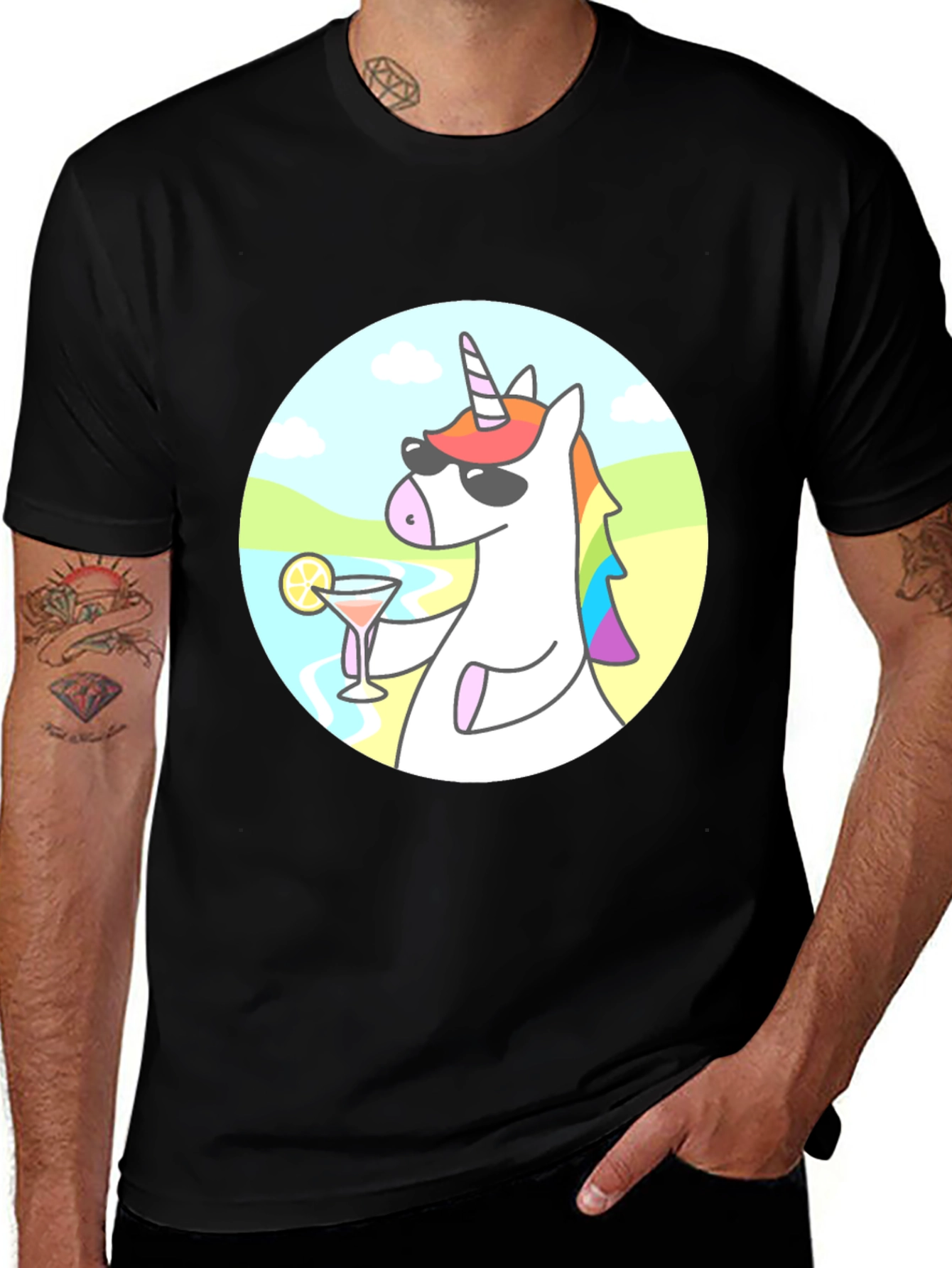 Cool Unicorn Cocktail Graphic Tee