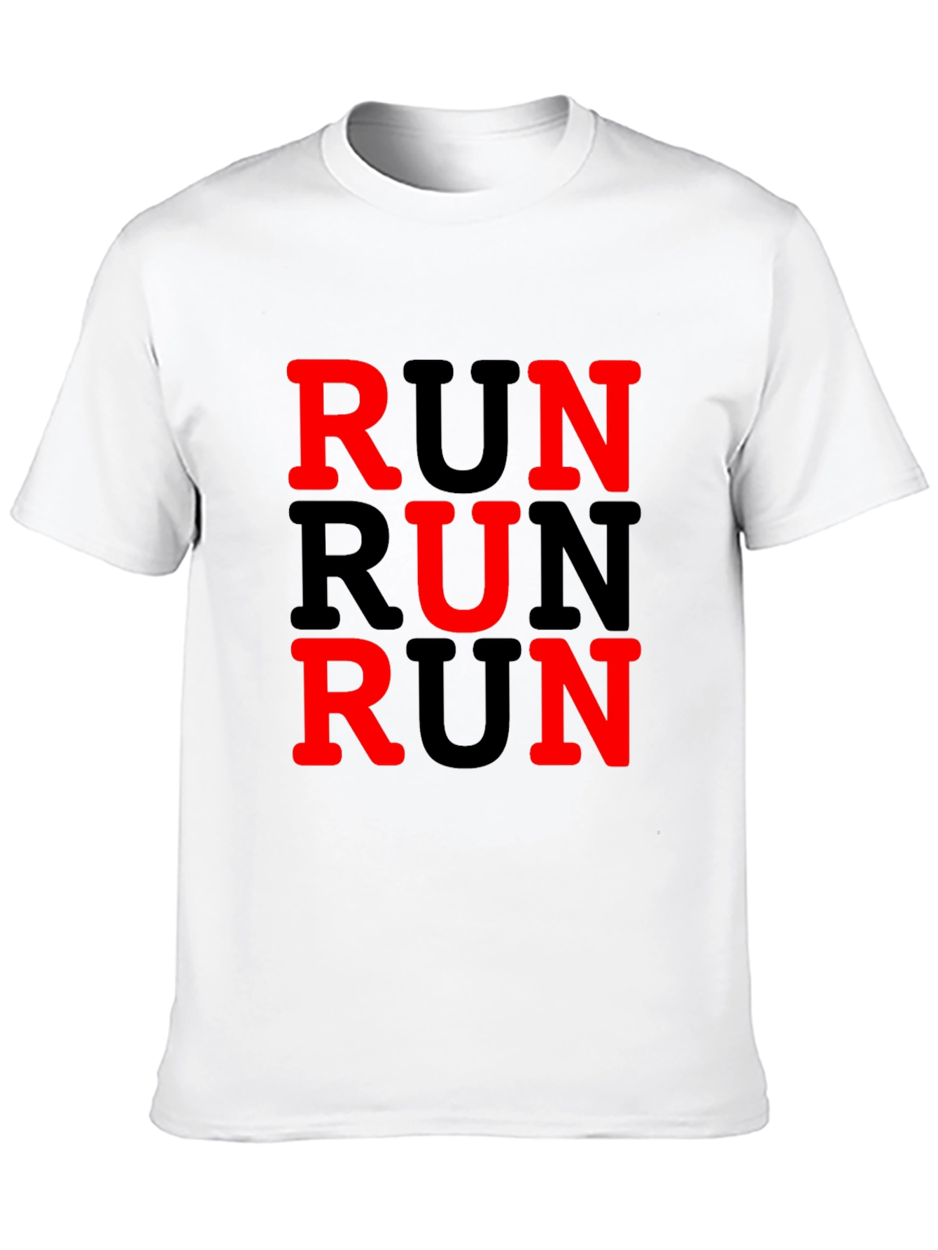 Motivational RUN Print Tee - Black