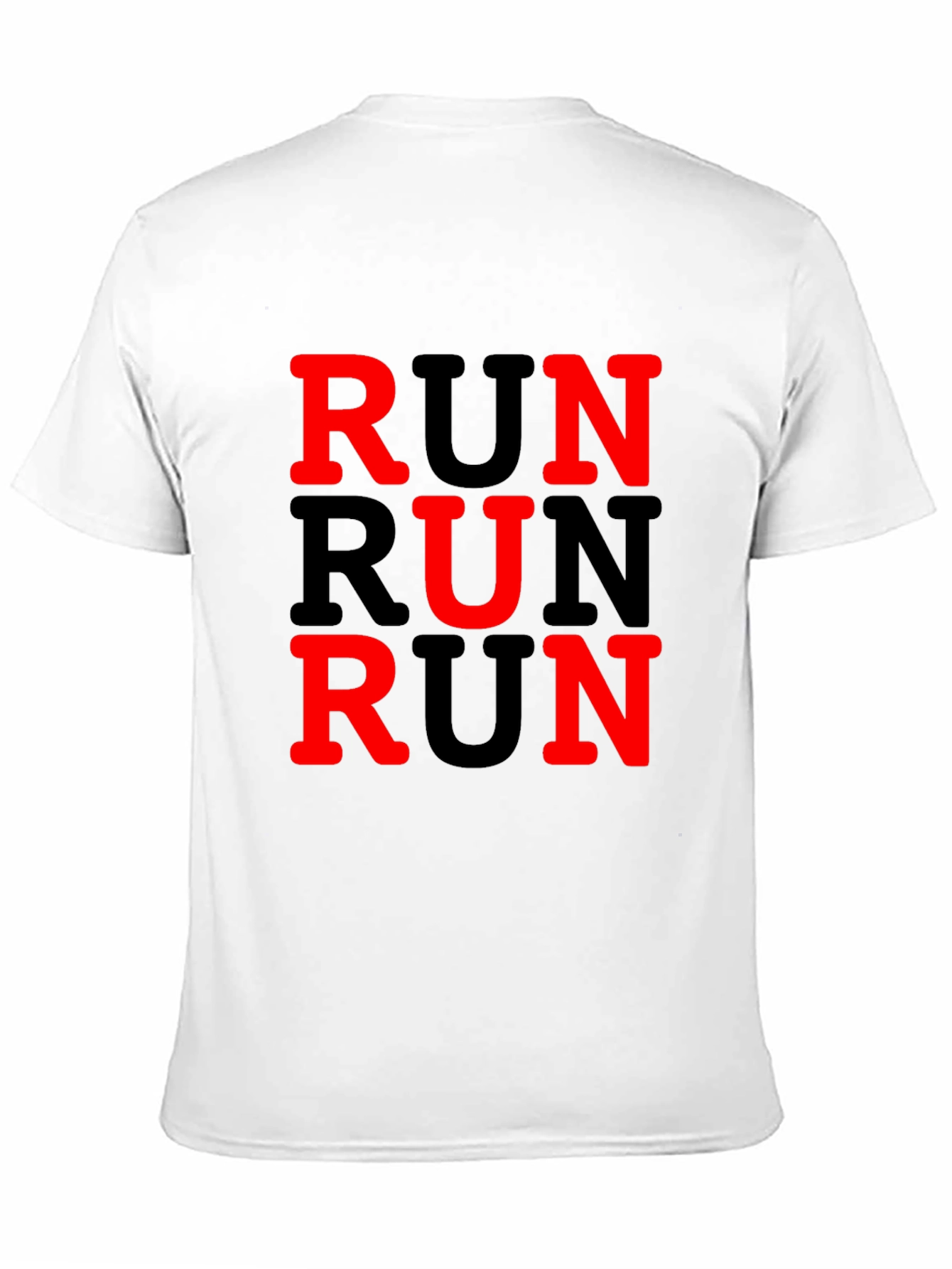 Motivational RUN Print Tee - Black