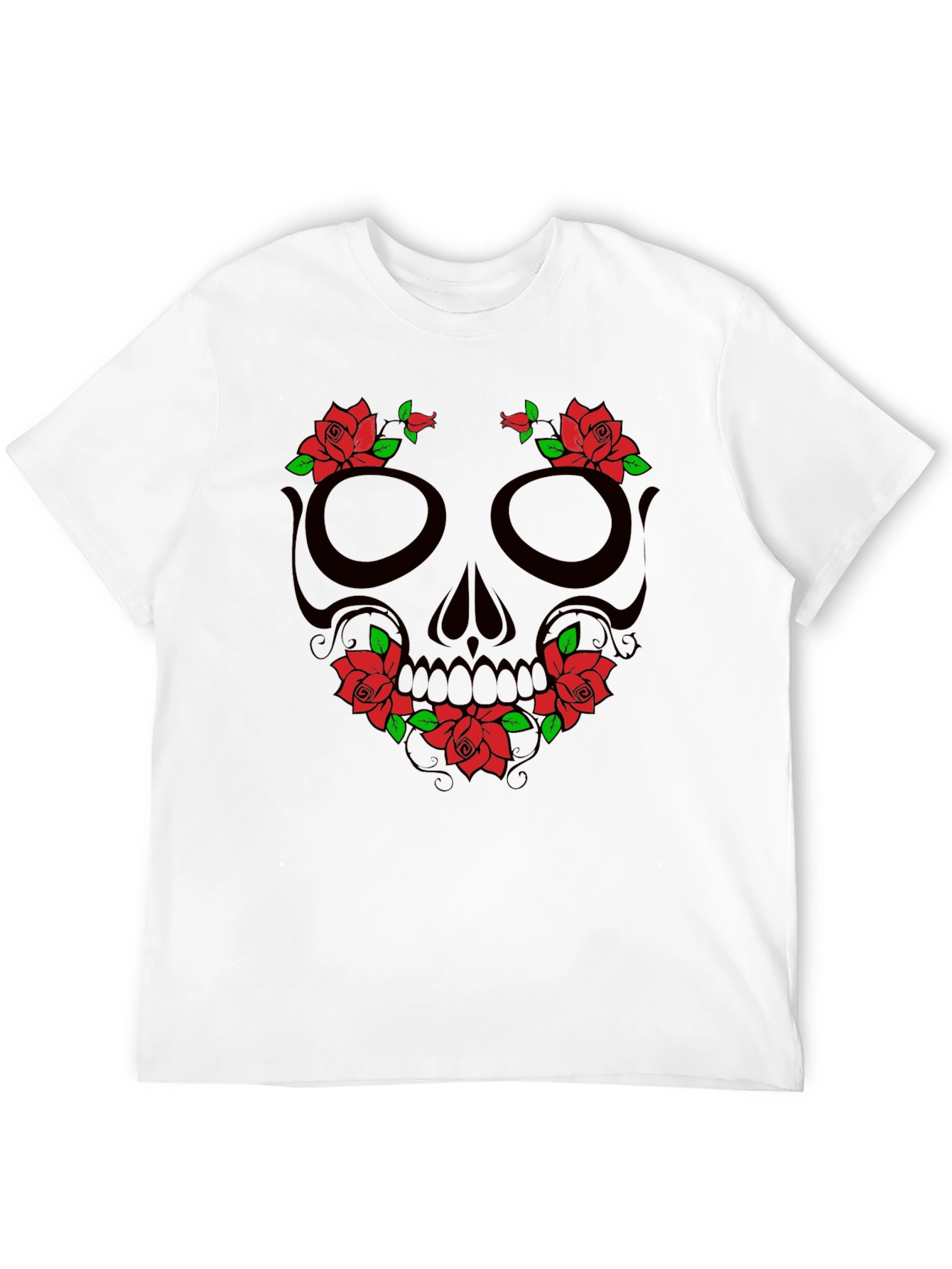 Skull & Roses Graphic Tee - Black