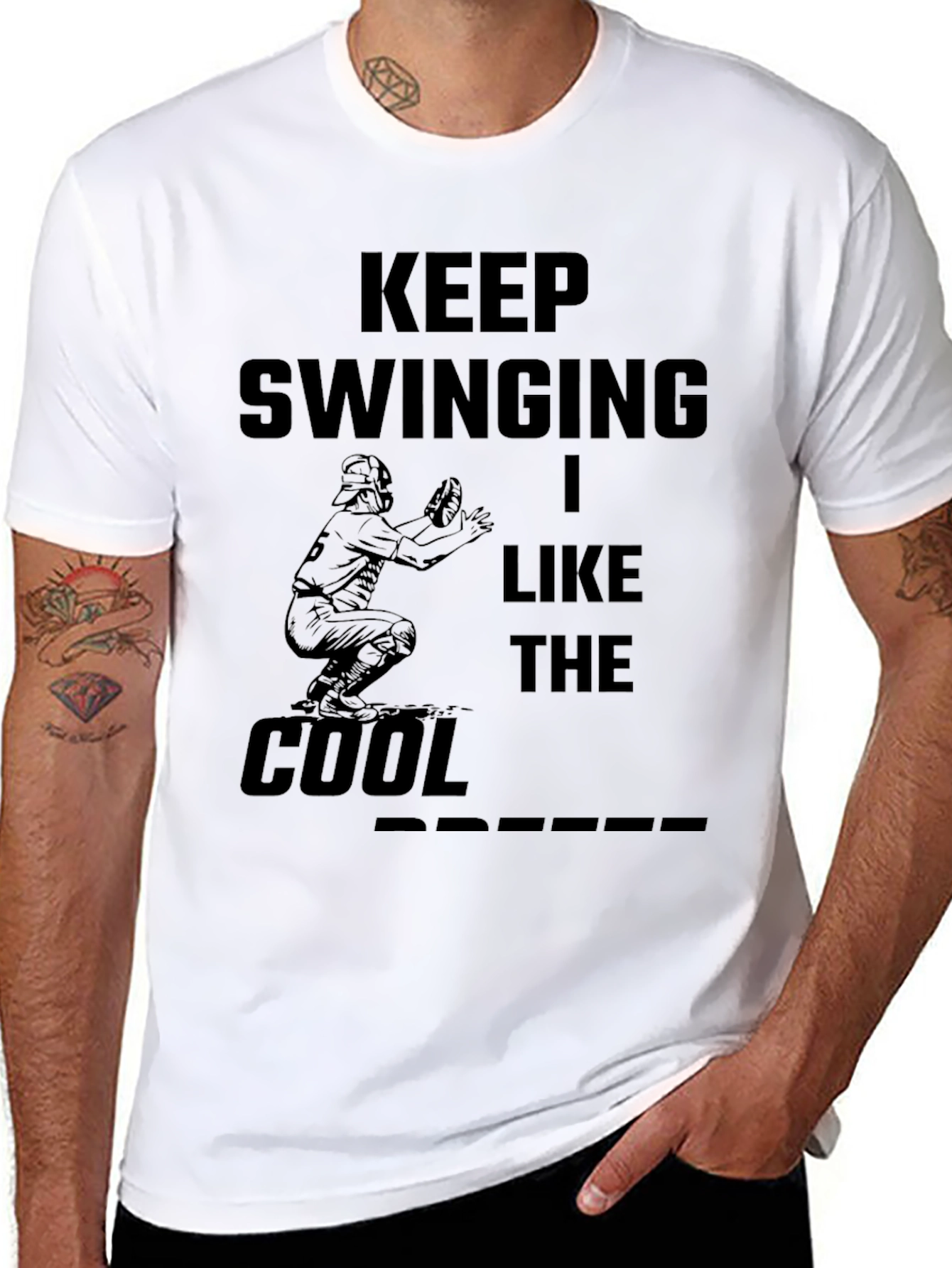 Keep Swinging I Like The Cool Breeze Black Tee