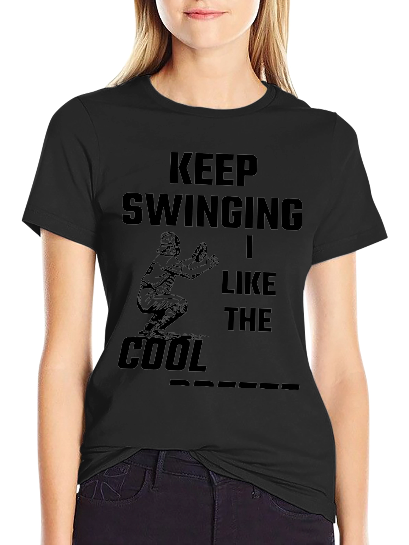 Keep Swinging I Like The Cool Breeze Black Tee