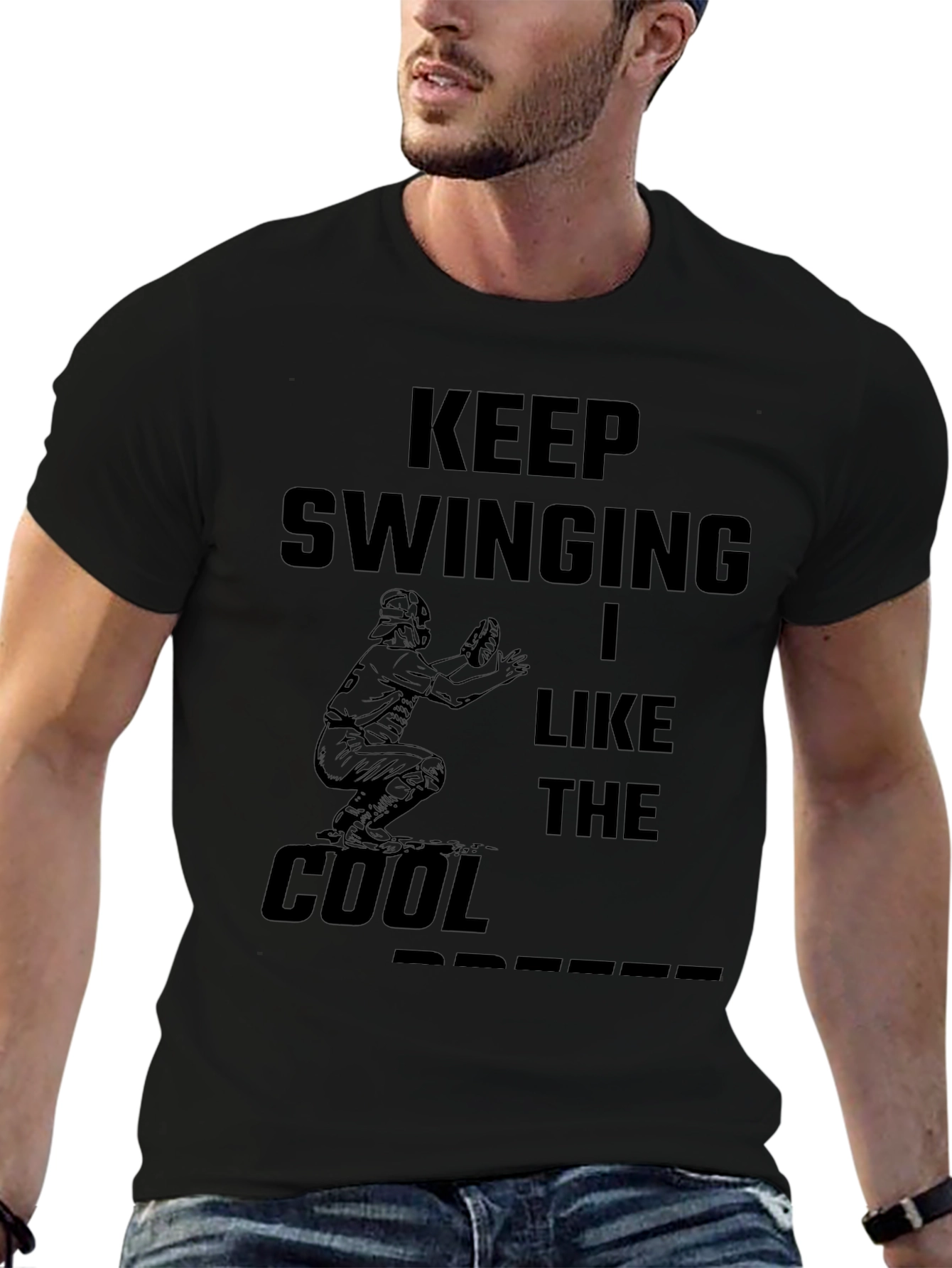 Keep Swinging I Like The Cool Breeze Black Tee