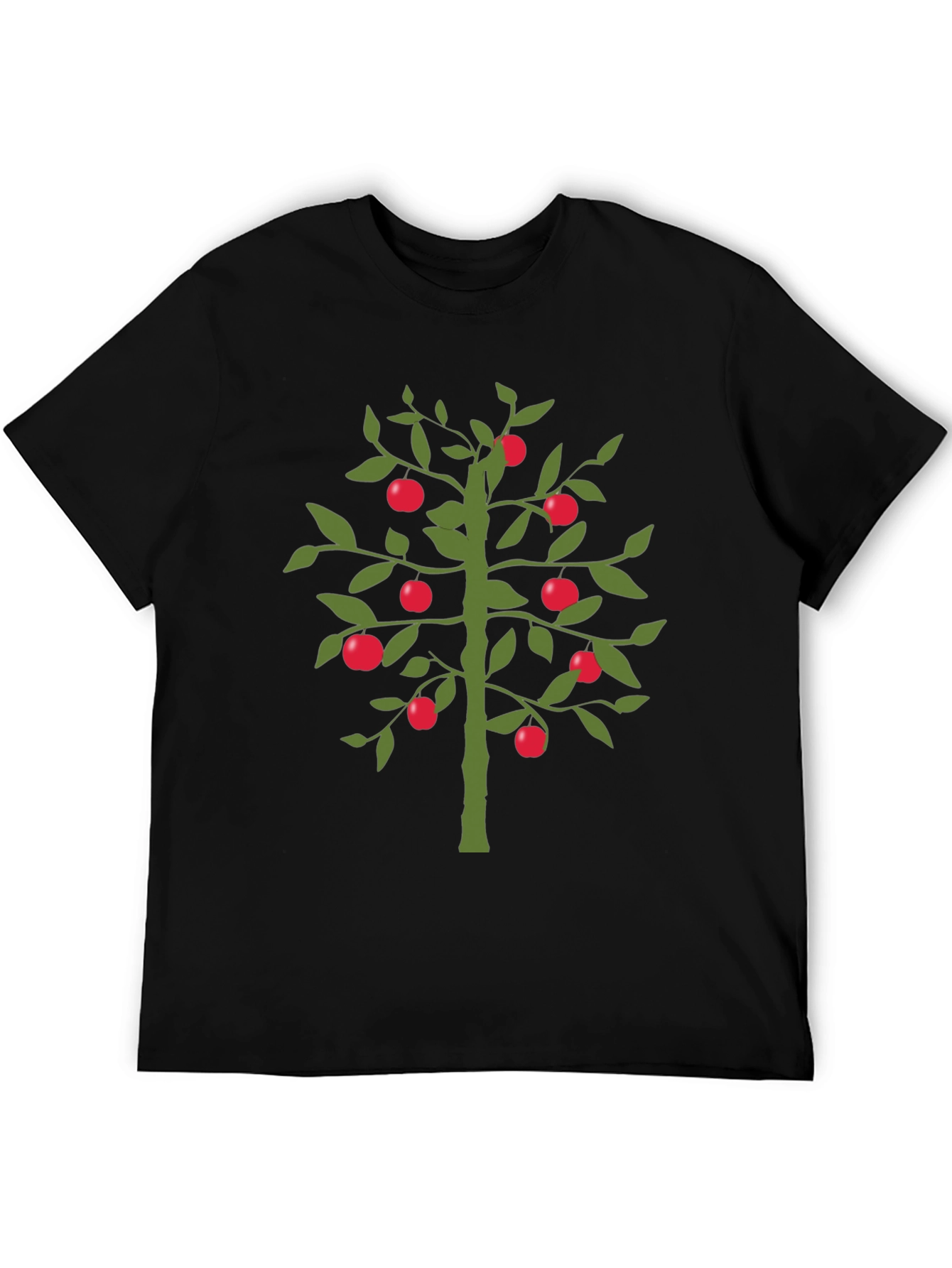 Apple Tree Graphic T-Shirt - Unique Design Black Tee