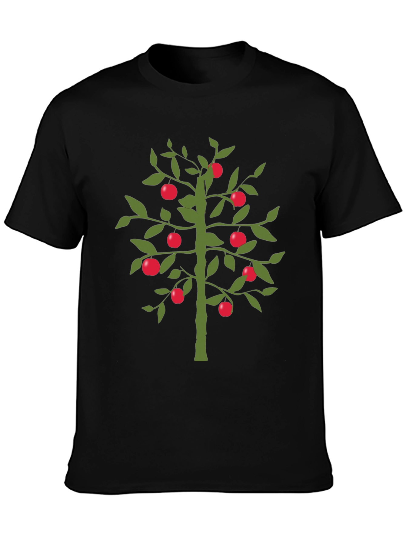 Apple Tree Graphic T-Shirt - Unique Design Black Tee