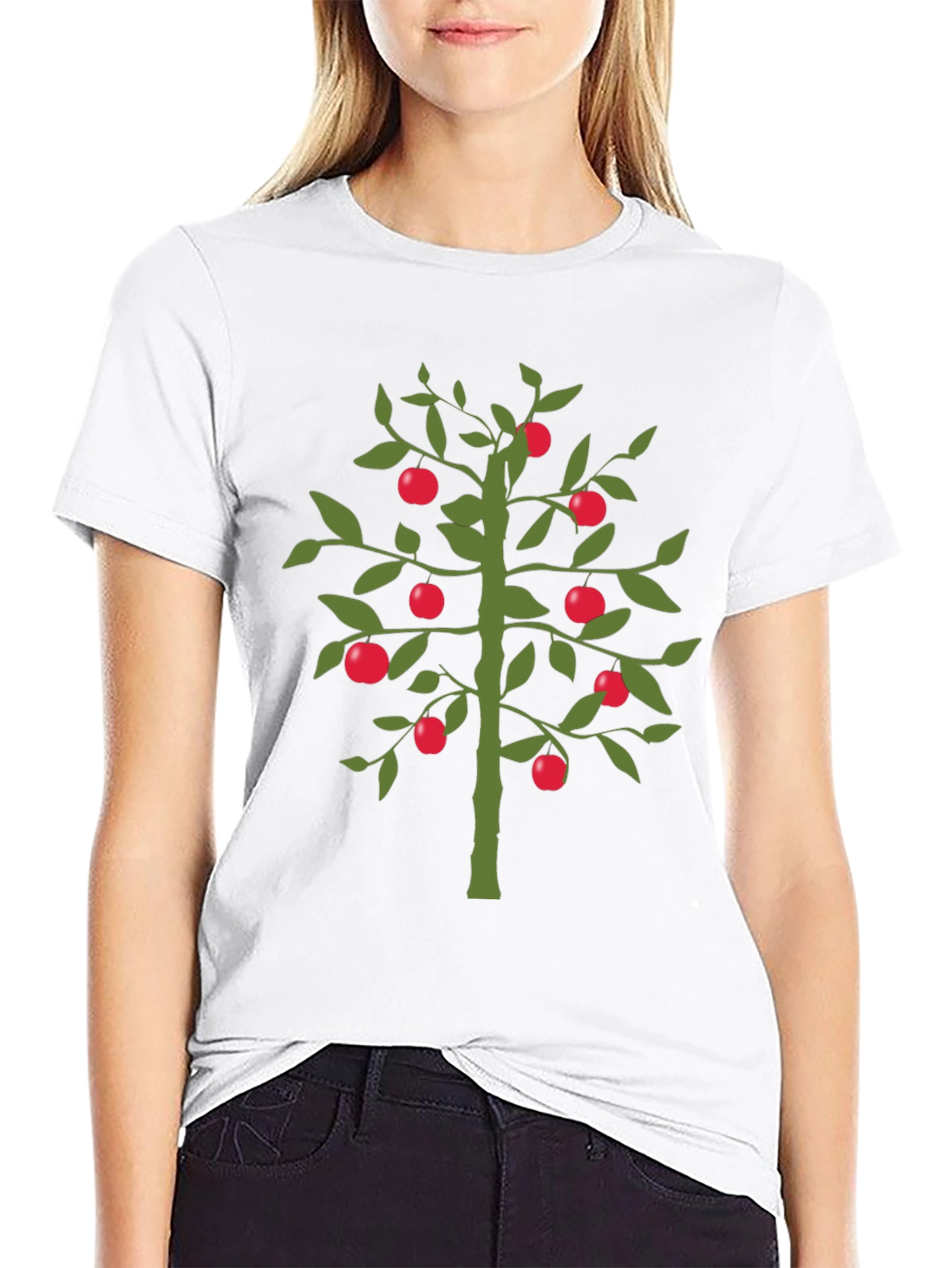 Apple Tree Graphic T-Shirt - Unique Design Black Tee