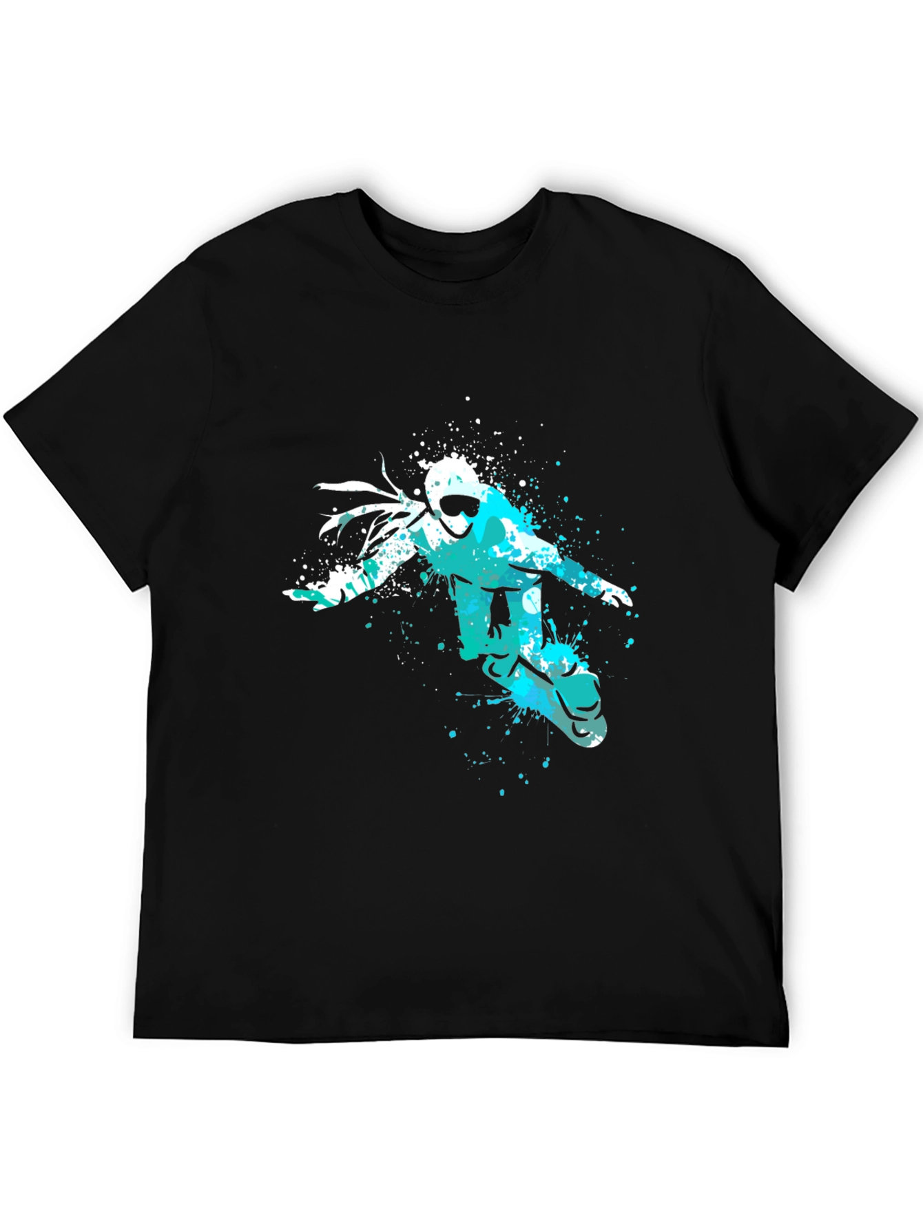 Snowboarder Graphic Tee - Black Cotton Comfort