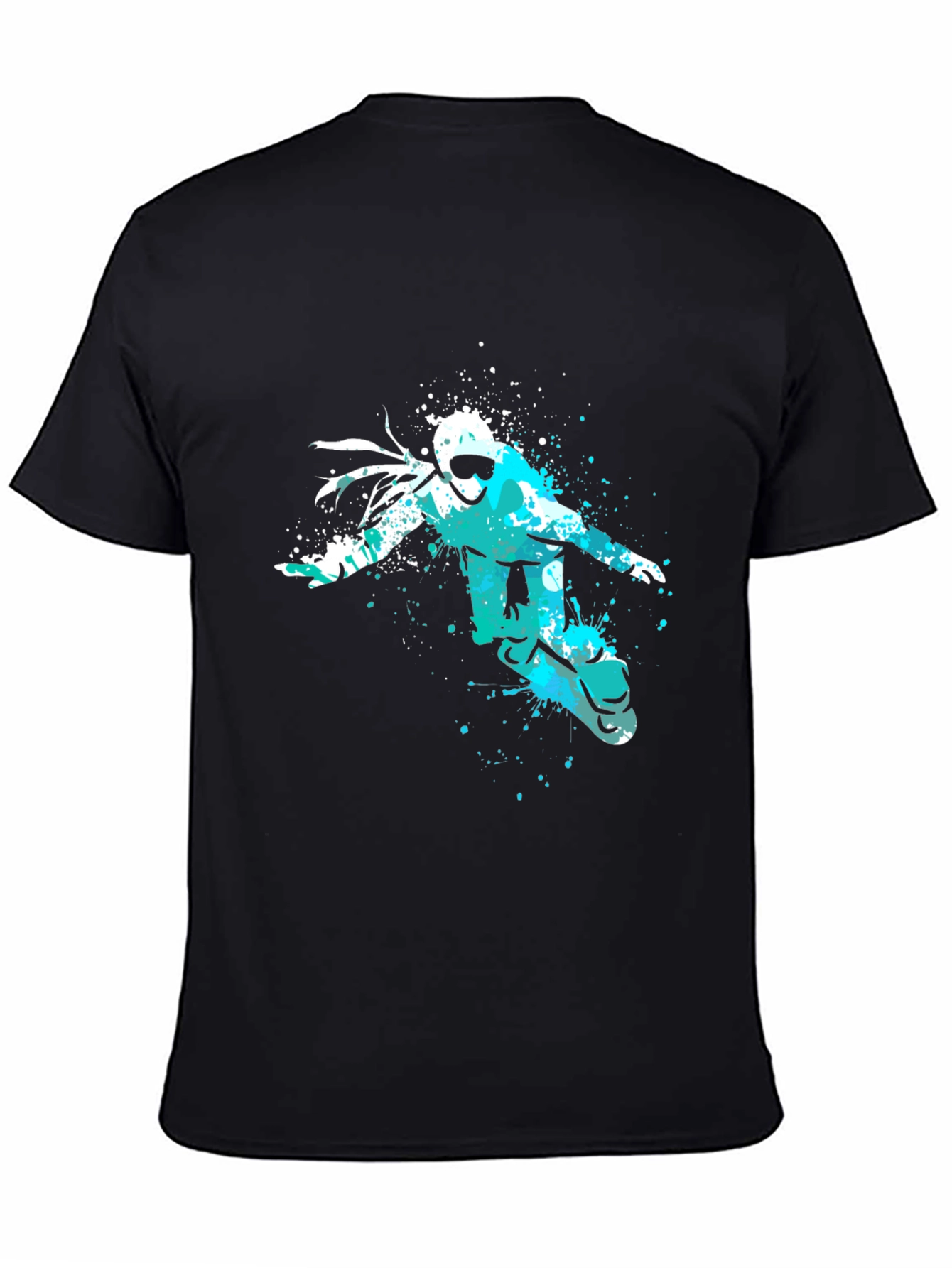 Snowboarder Graphic Tee - Black Cotton Comfort