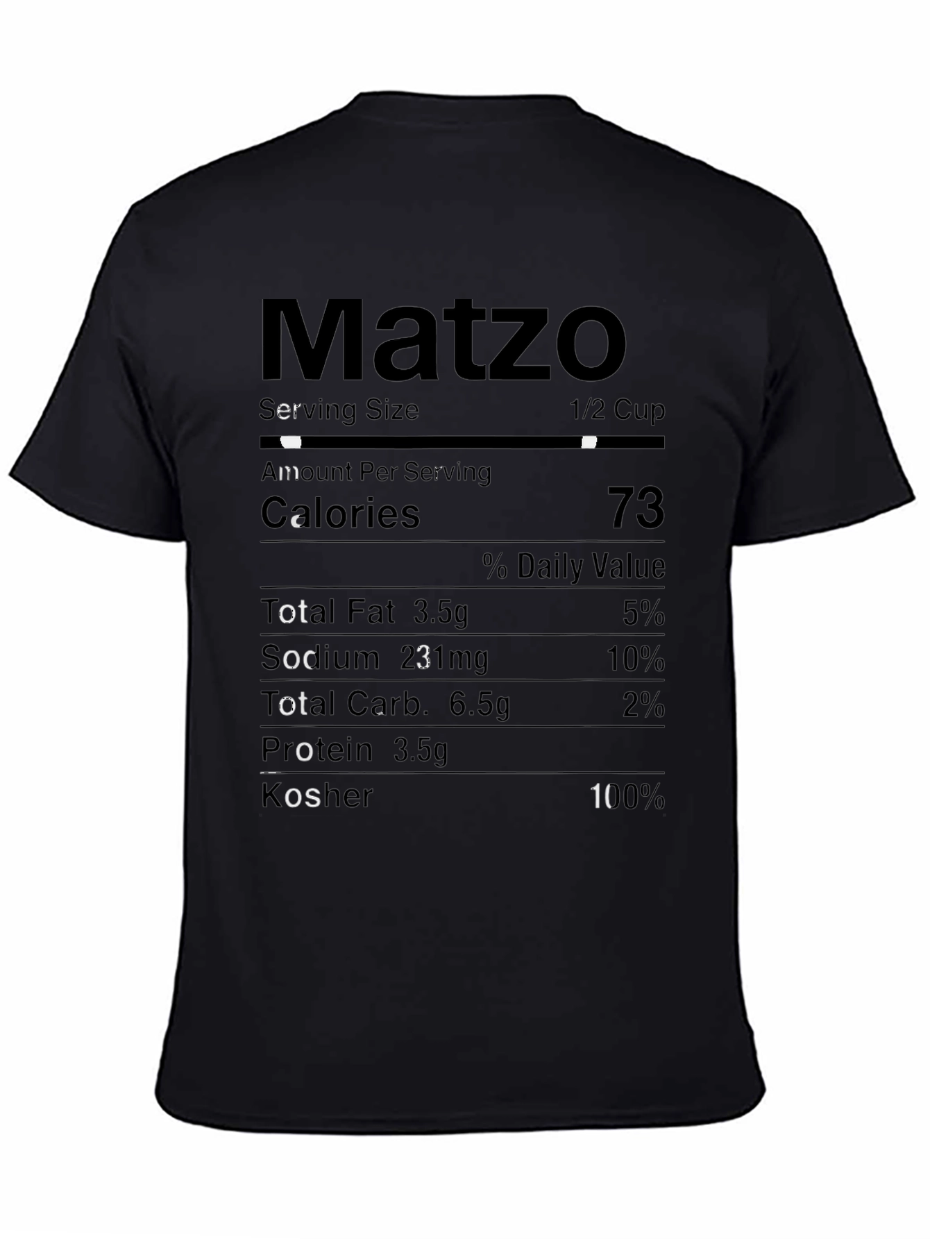 Matzo Nutrition Facts T-Shirt - Passover Humor Tee