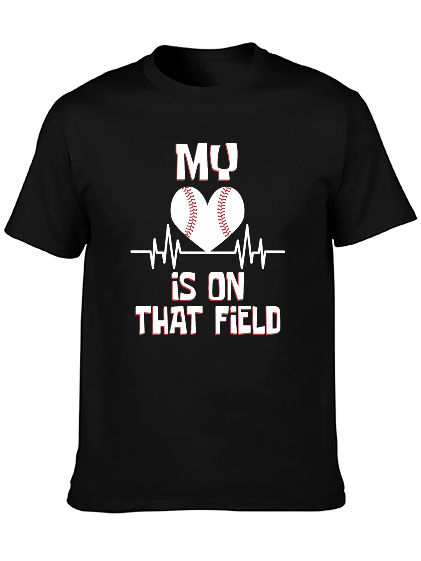 My Heart is on That Field Baseball Graphic Tee