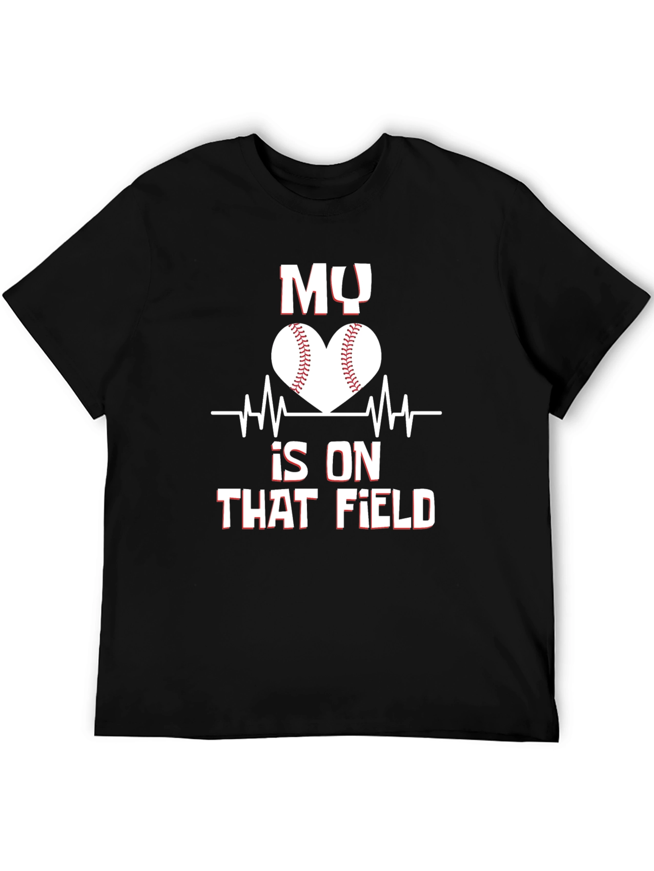 My Heart is on That Field Baseball Graphic Tee