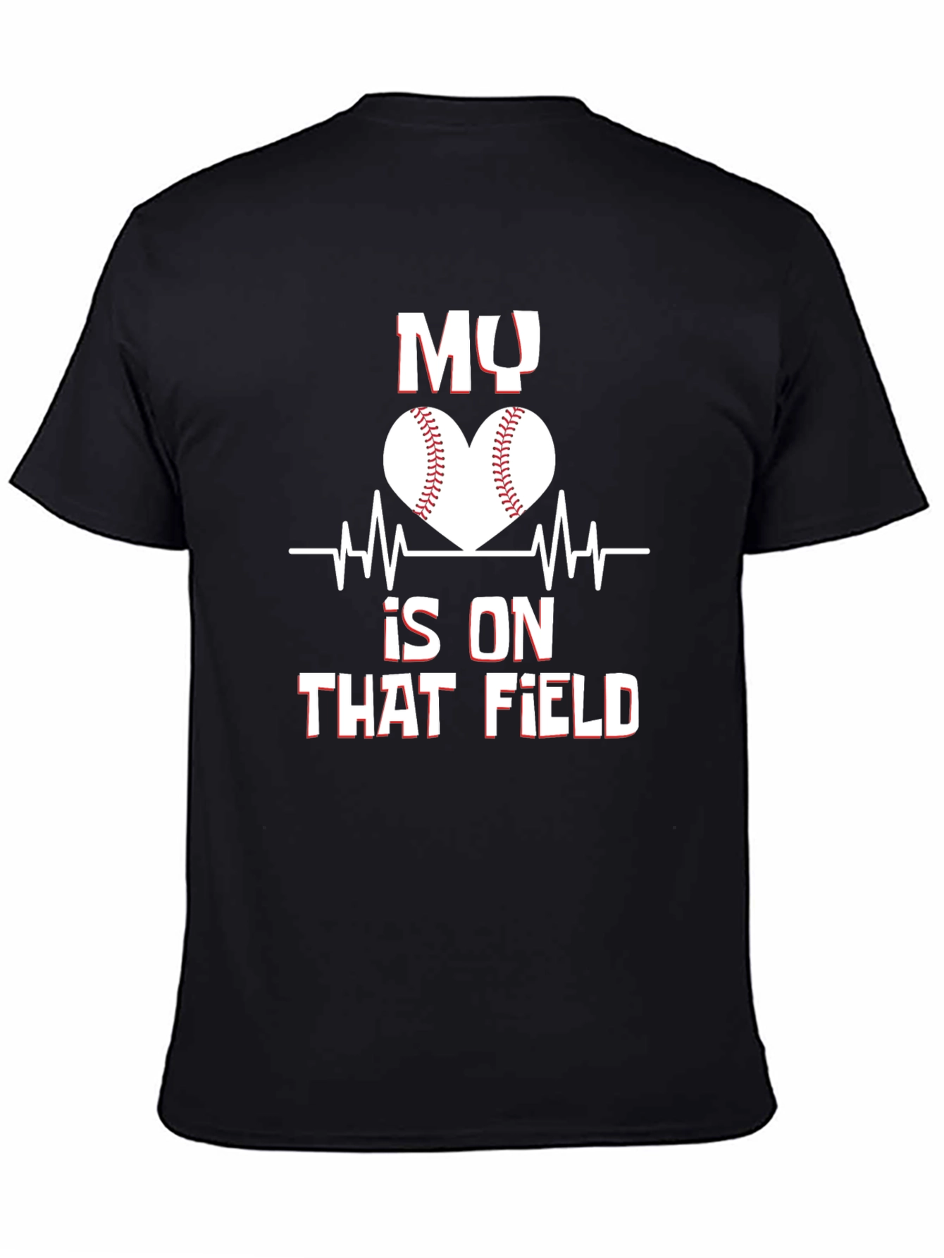My Heart is on That Field Baseball Graphic Tee