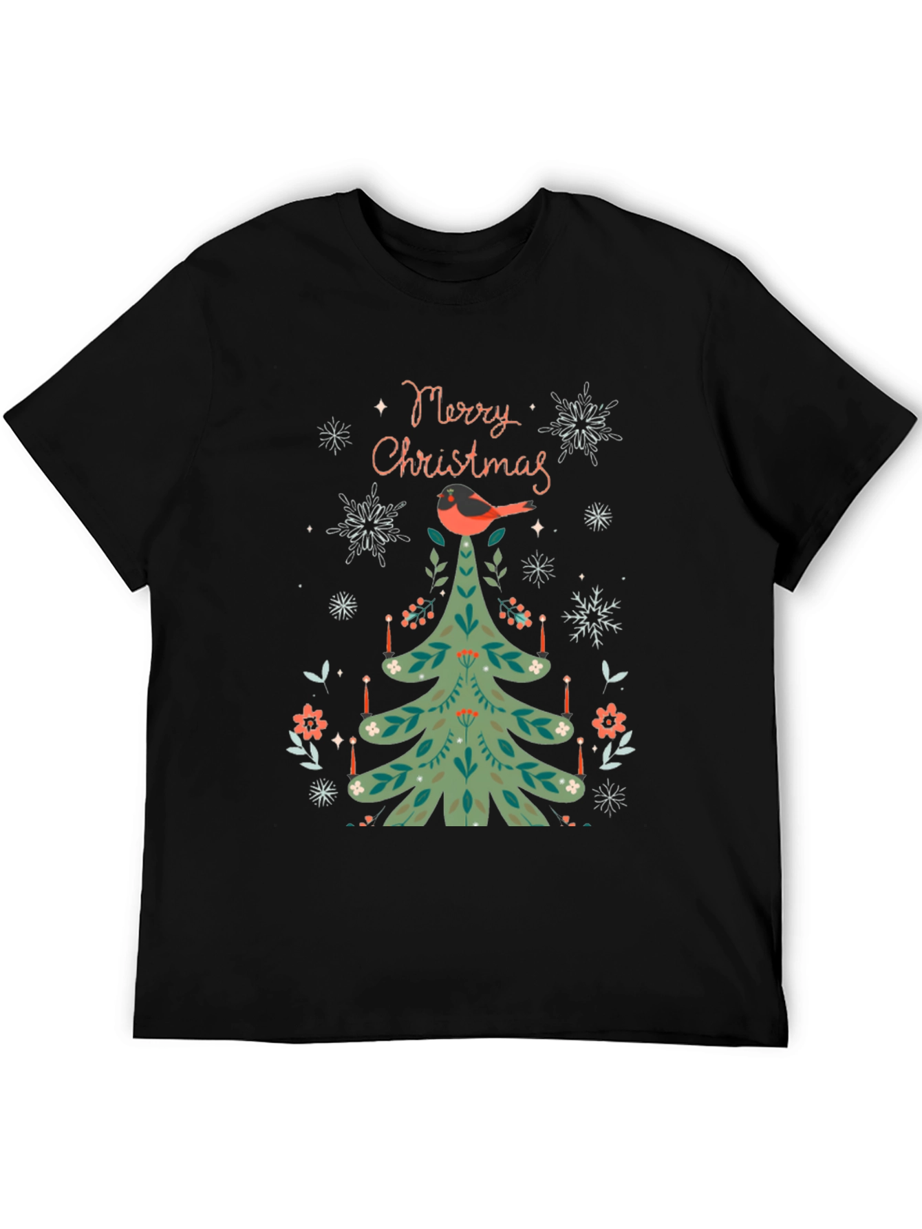 Festive Christmas Tree Bird T-Shirt