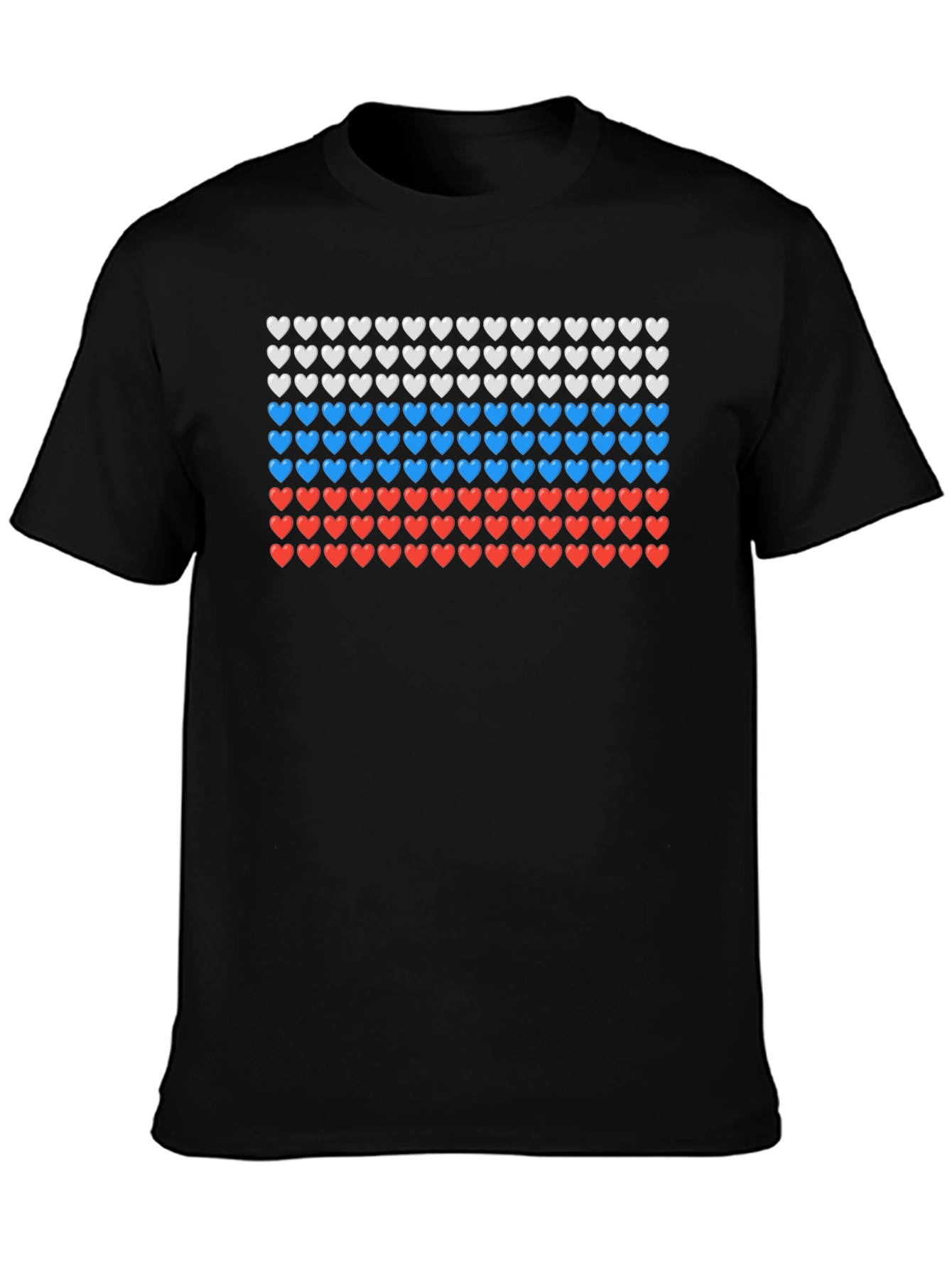 Russian Flag Heart T-Shirt - Mens Short Sleeve