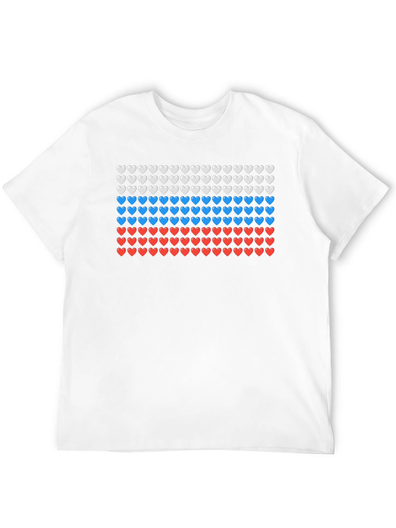 Russian Flag Heart T-Shirt - Mens Short Sleeve