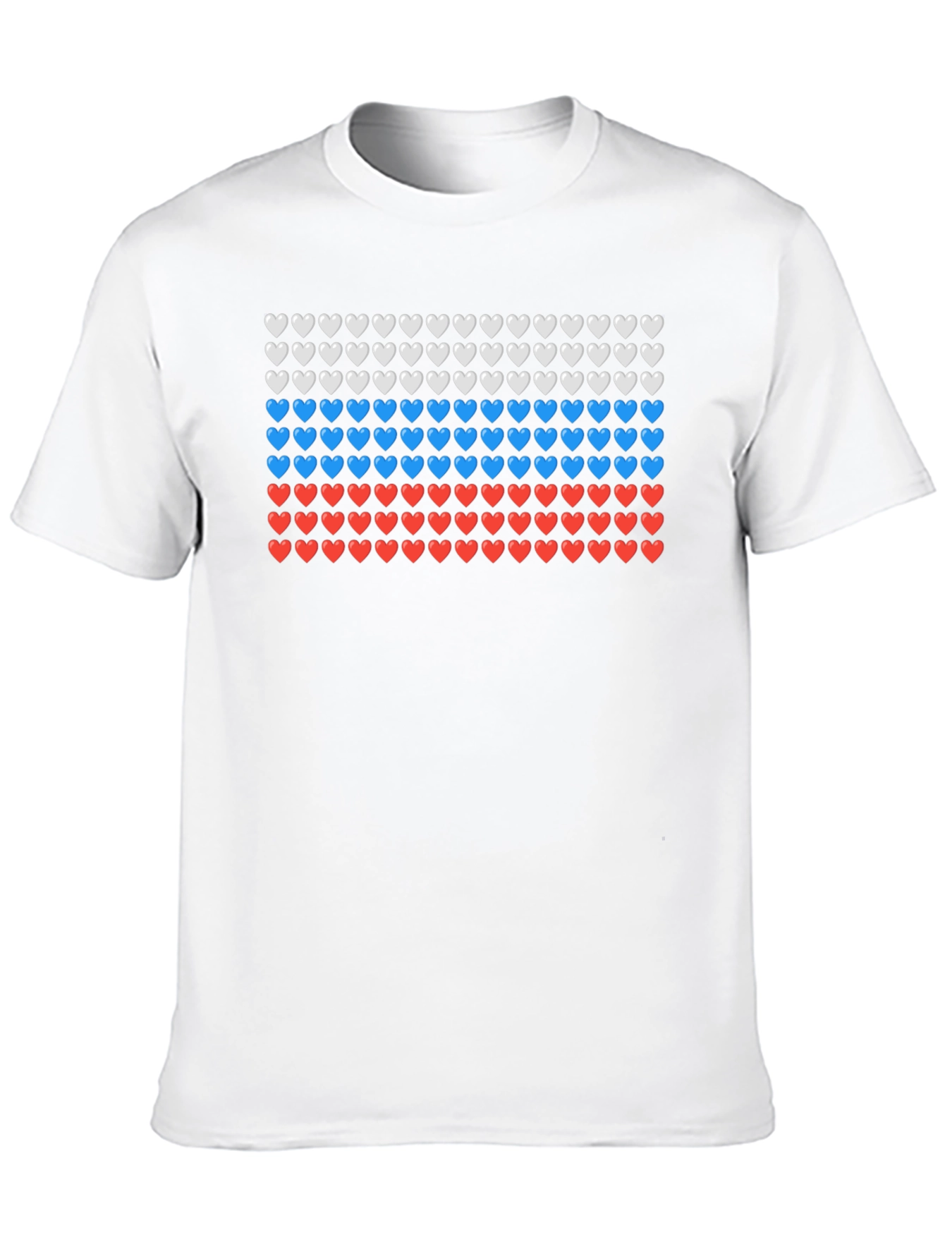 Russian Flag Heart T-Shirt - Mens Short Sleeve