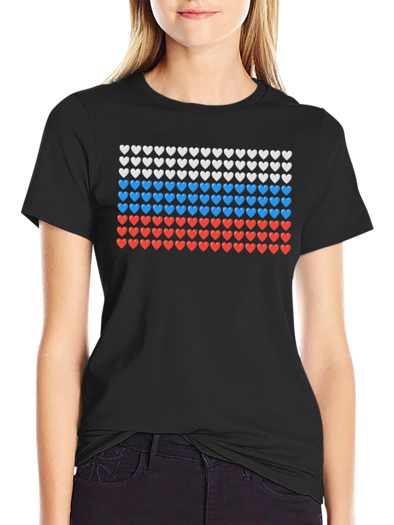 Russian Flag Heart T-Shirt - Mens Short Sleeve