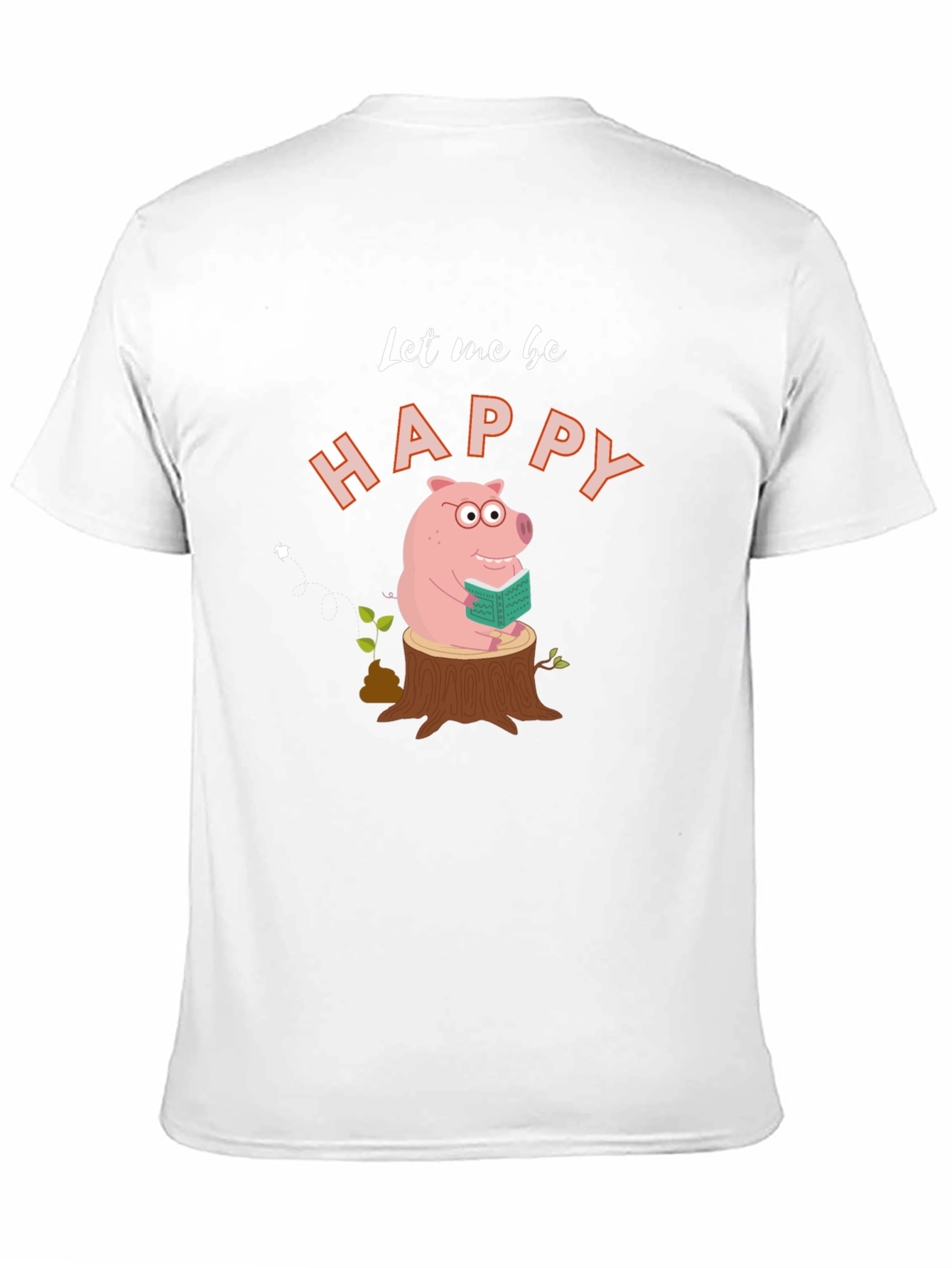 Happy Pig Reading on Stump - Graphic Tee