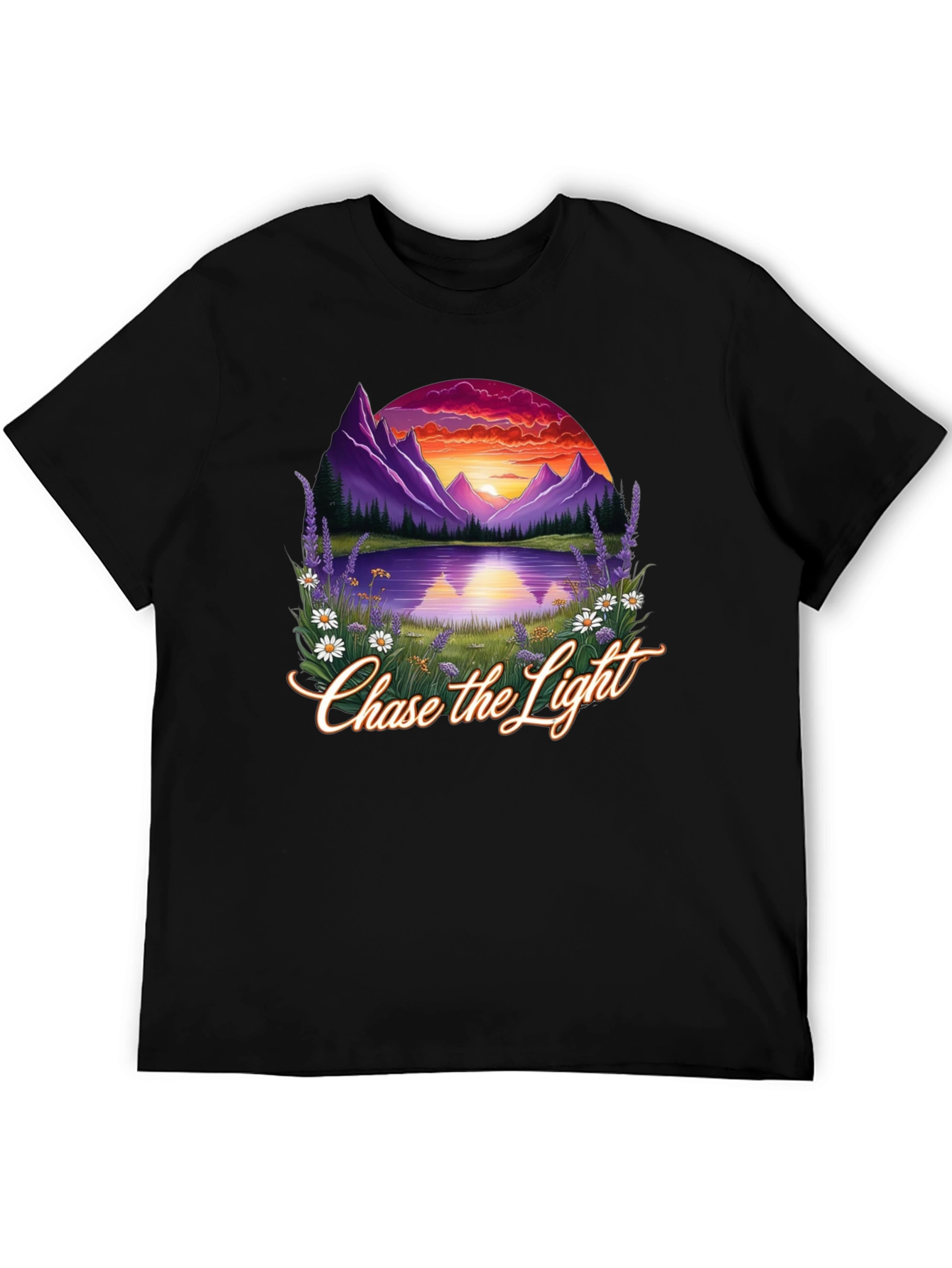 Chase the Light Graphic T-Shirt - Mountain Lake Sunset