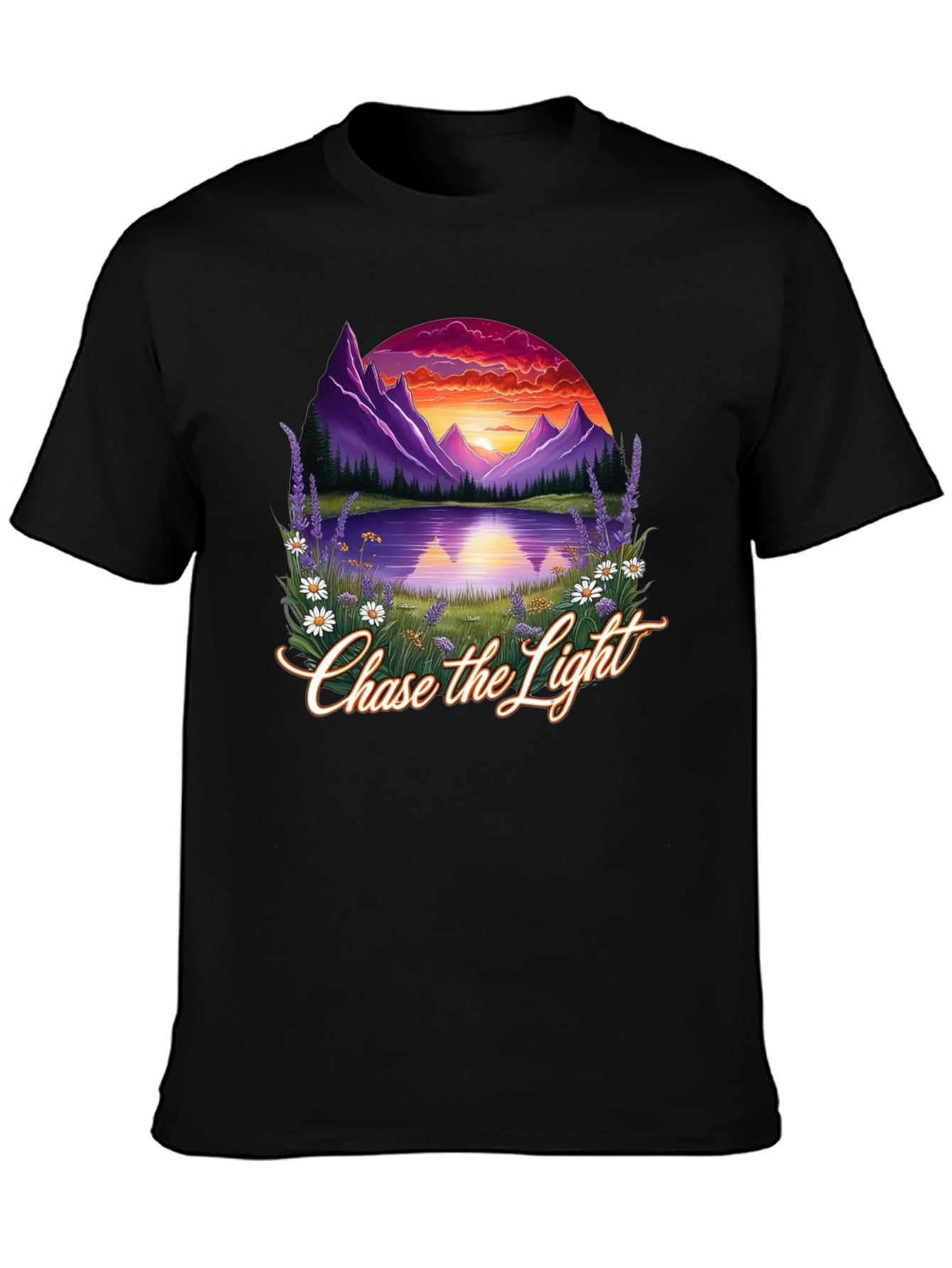 Chase the Light Graphic T-Shirt - Mountain Lake Sunset