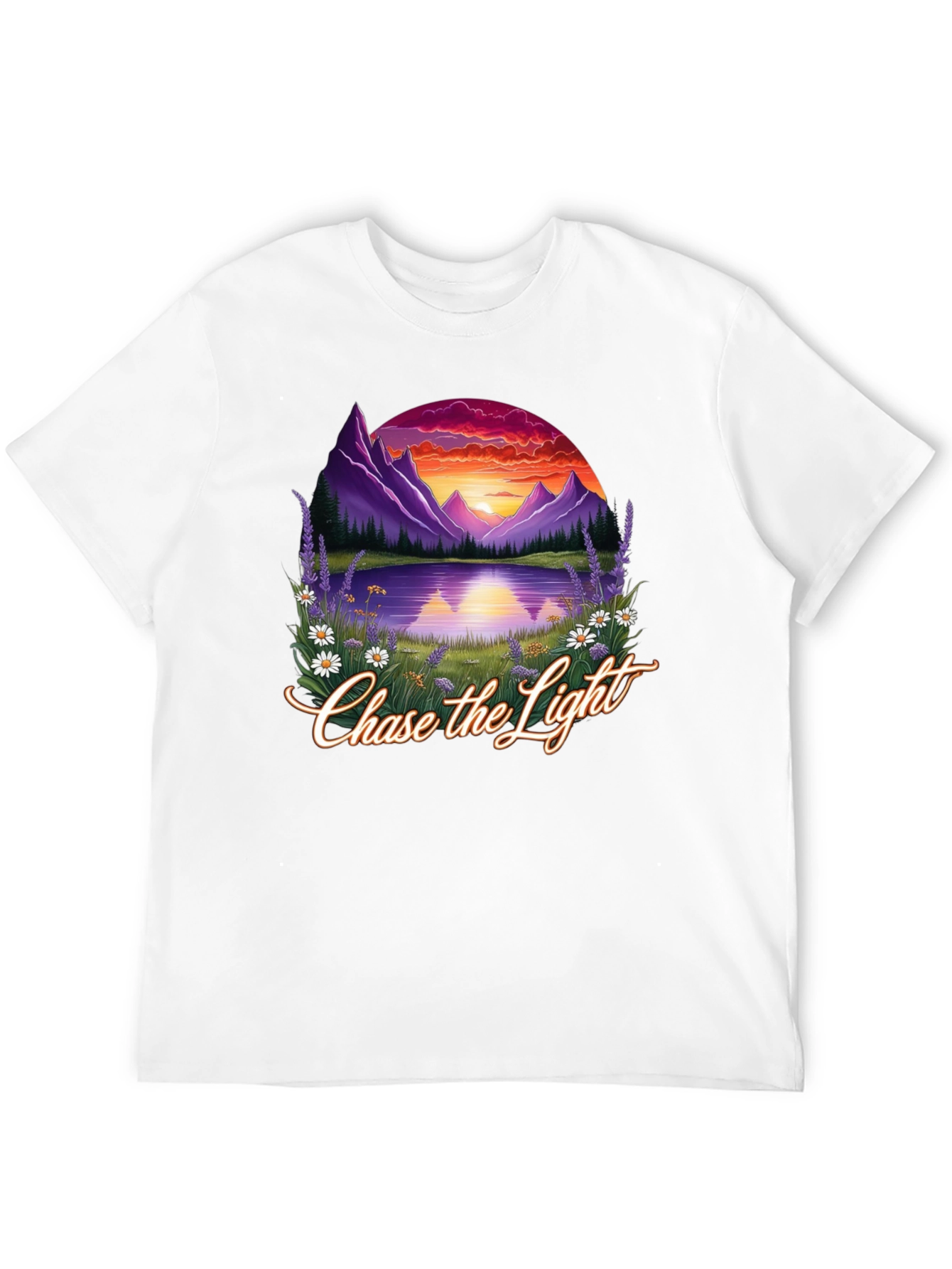 Chase the Light Graphic T-Shirt - Mountain Lake Sunset