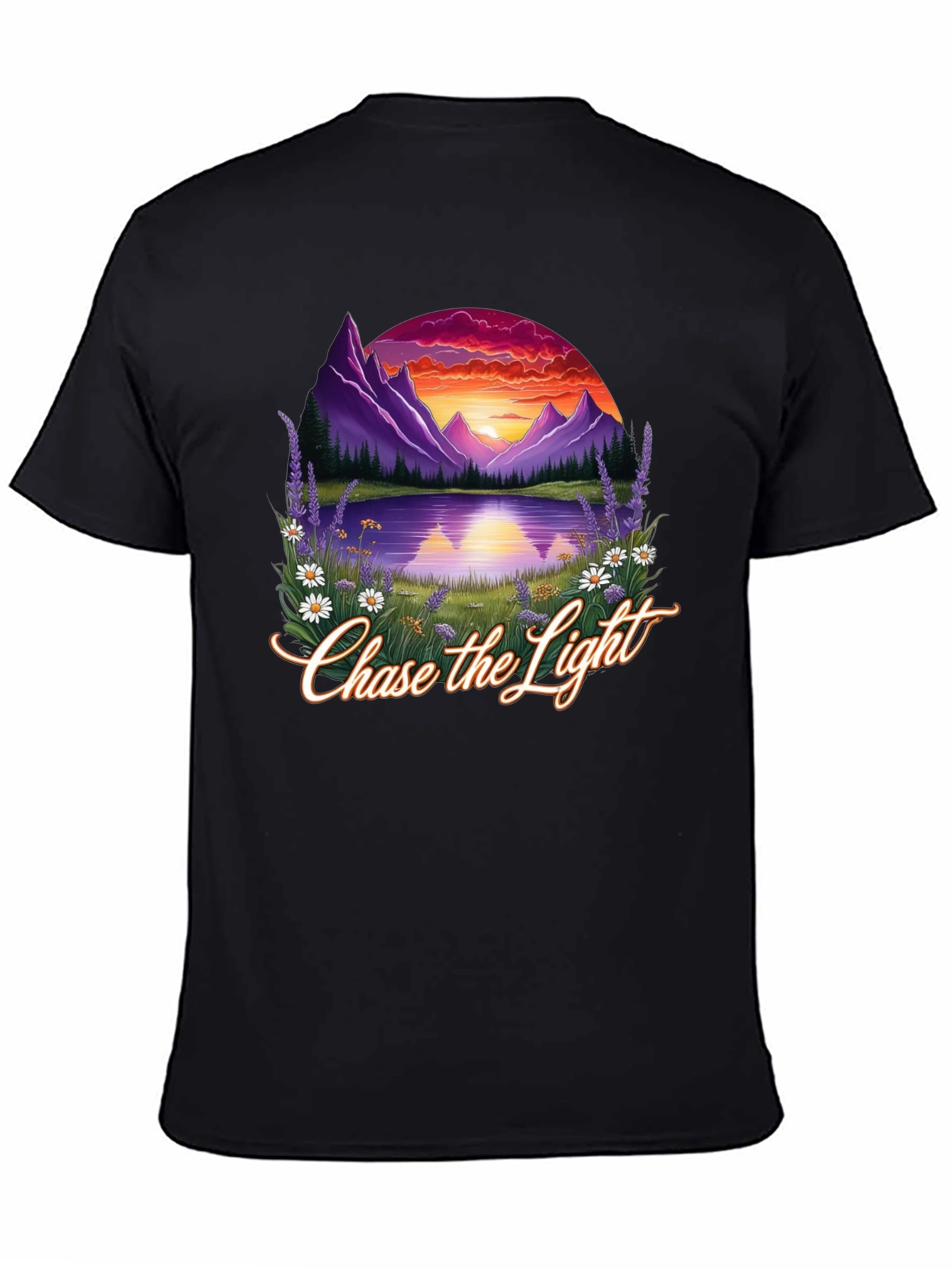 Chase the Light Graphic T-Shirt - Mountain Lake Sunset