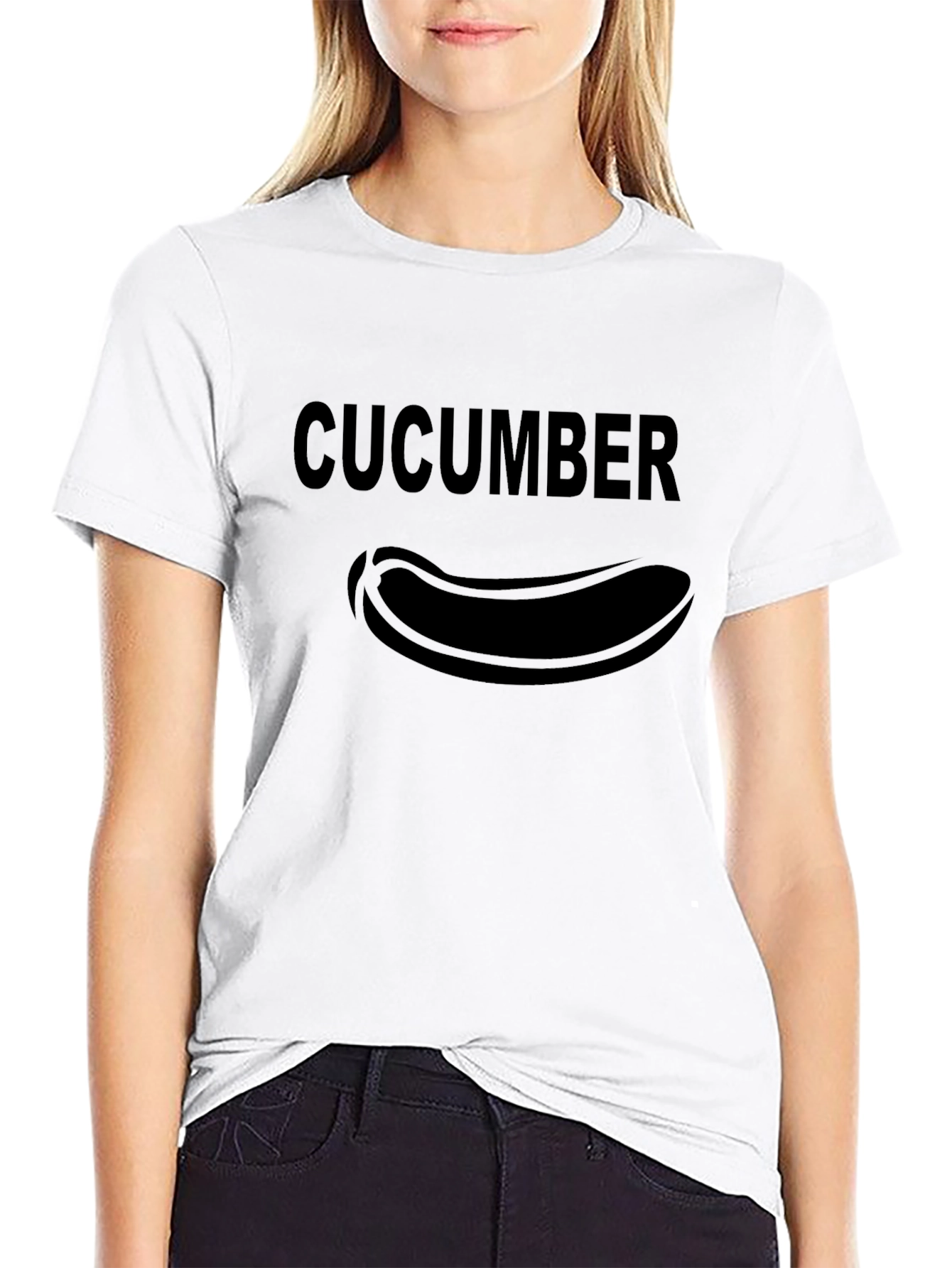 Cucumber Graphic Print Crew Neck T-Shirt
