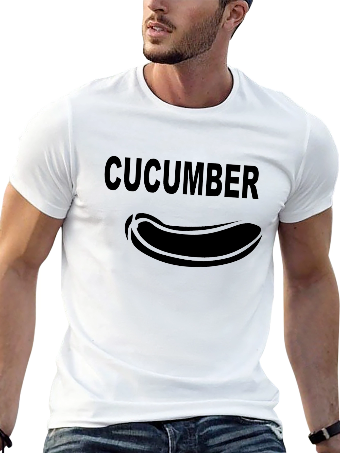 Cucumber Graphic Print Crew Neck T-Shirt
