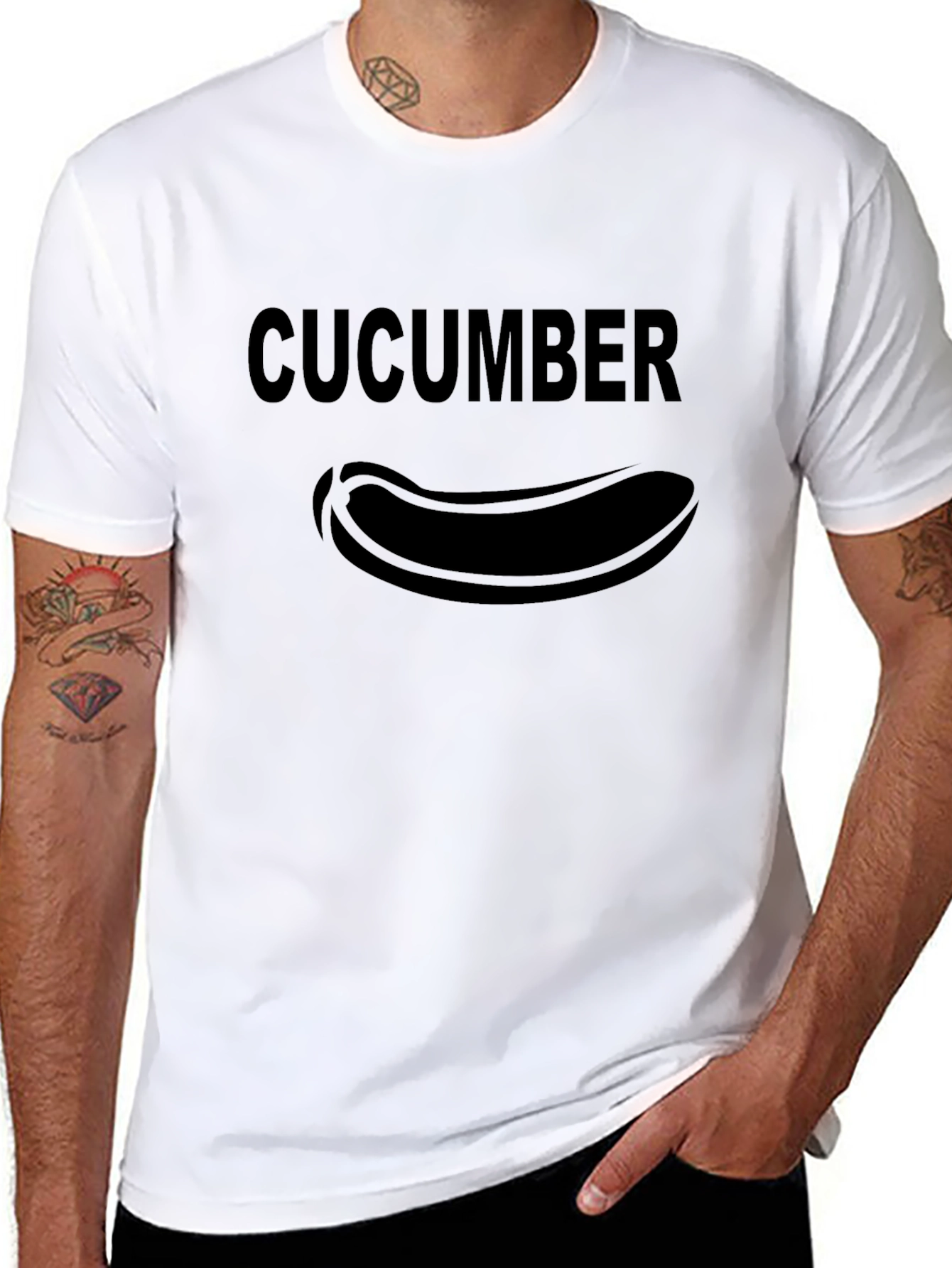 Cucumber Graphic Print Crew Neck T-Shirt