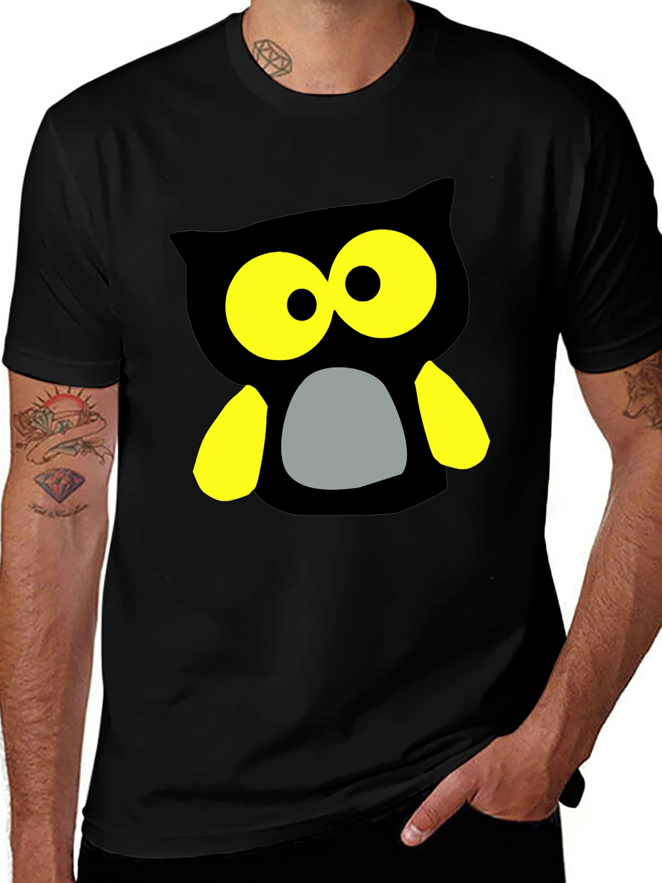 Owl Graphic Black T-Shirt