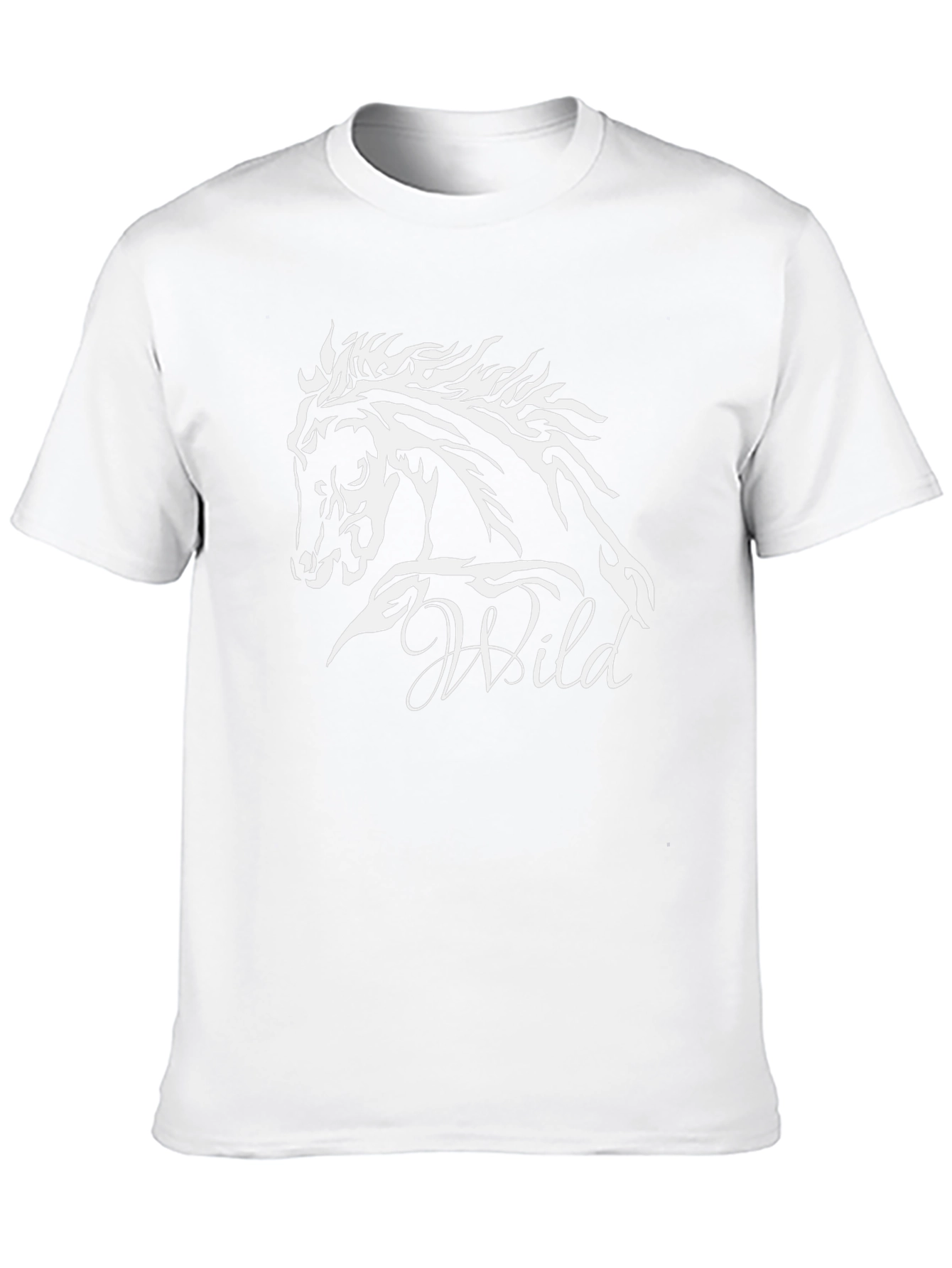 Wild Horse Graphic Tee - Black Cotton T-Shirt