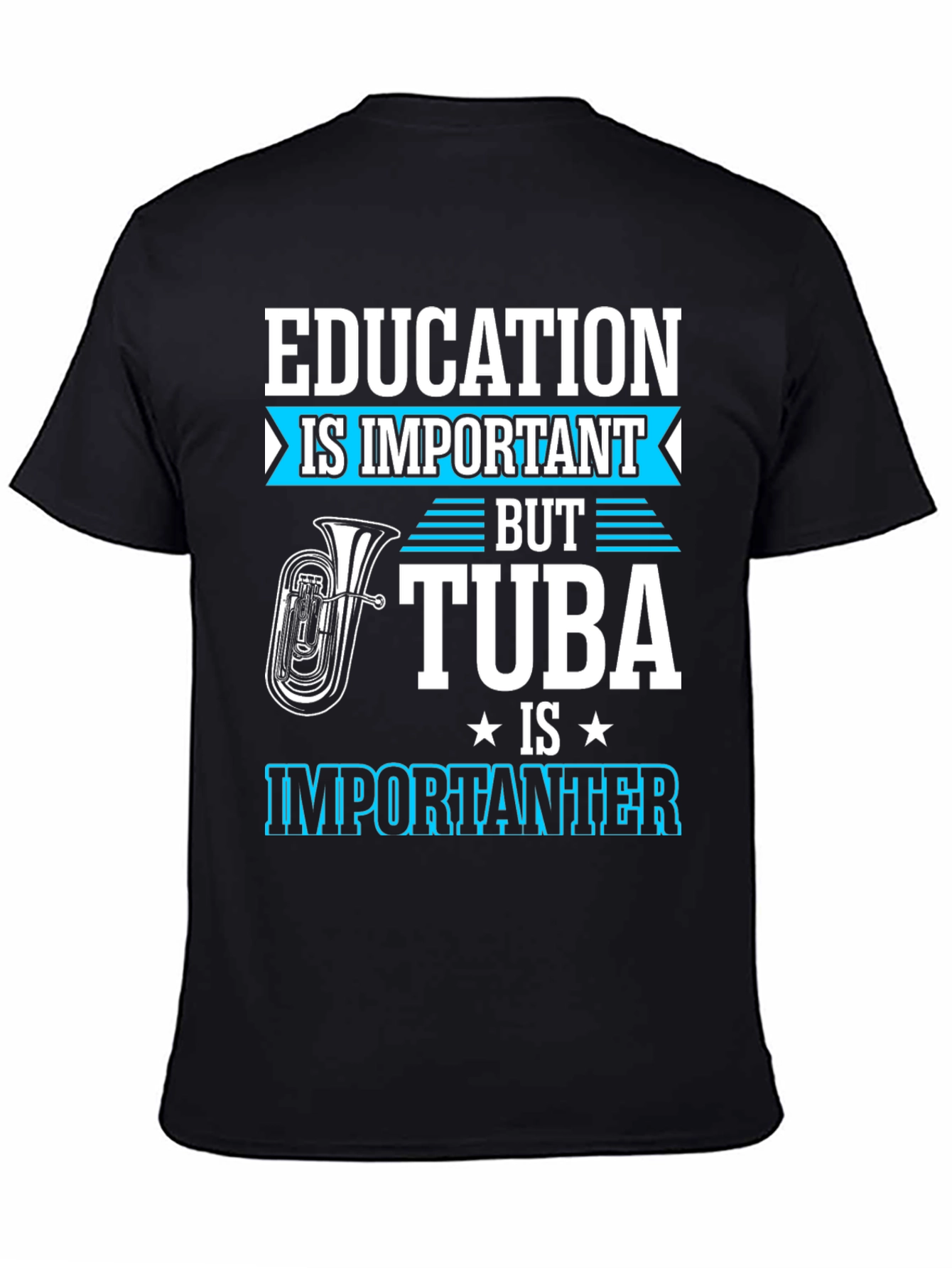 Education vs Tuba Funny Graphic Tee