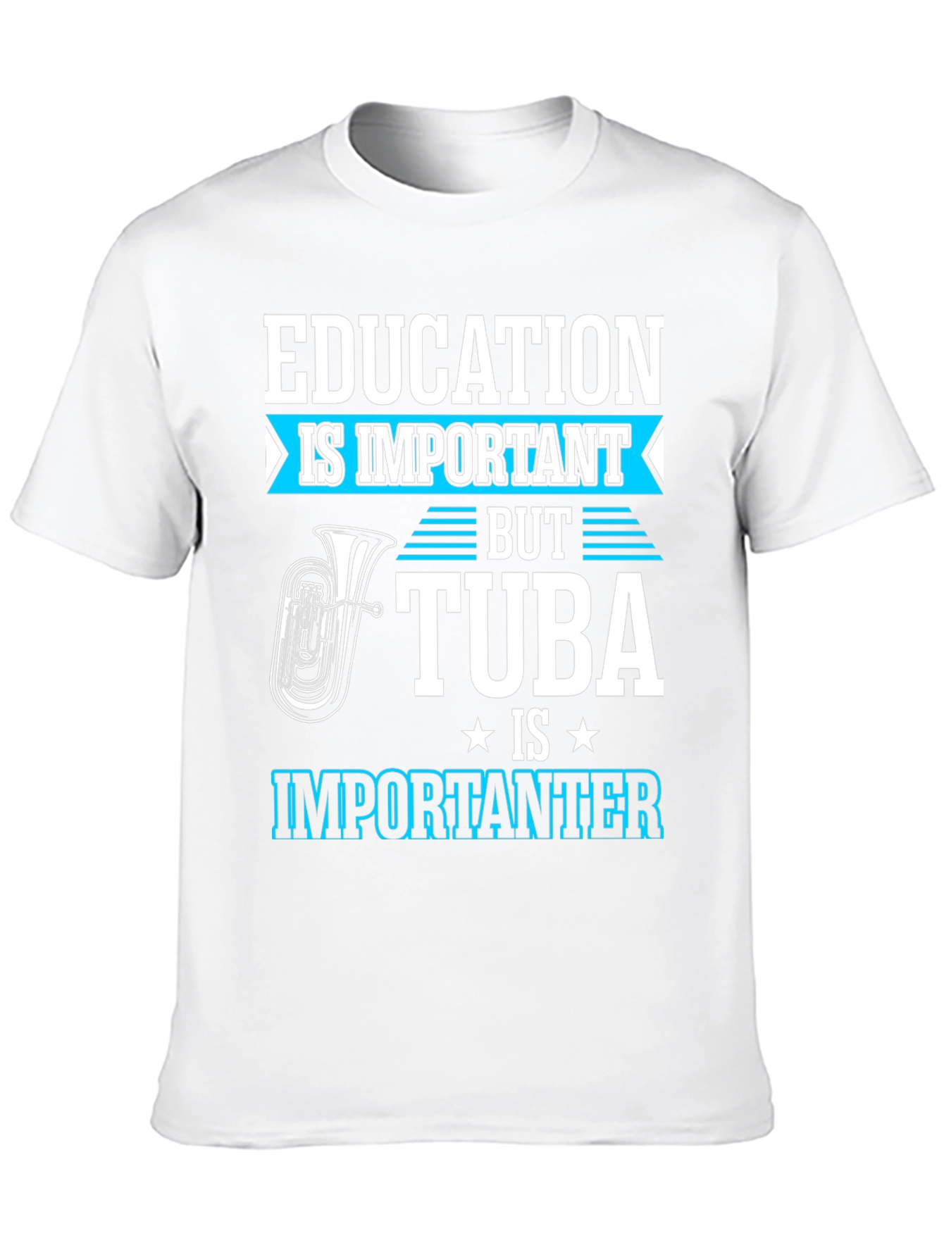 Education vs Tuba Funny Graphic Tee