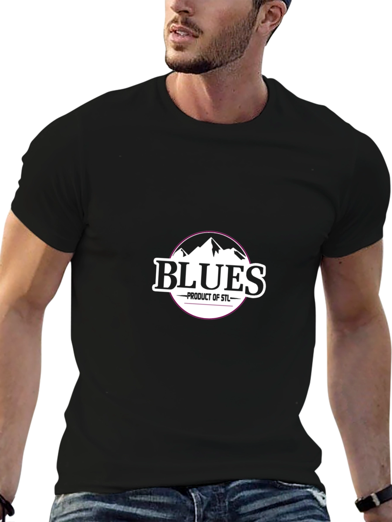 Blues STL Mountain Graphic T-Shirt