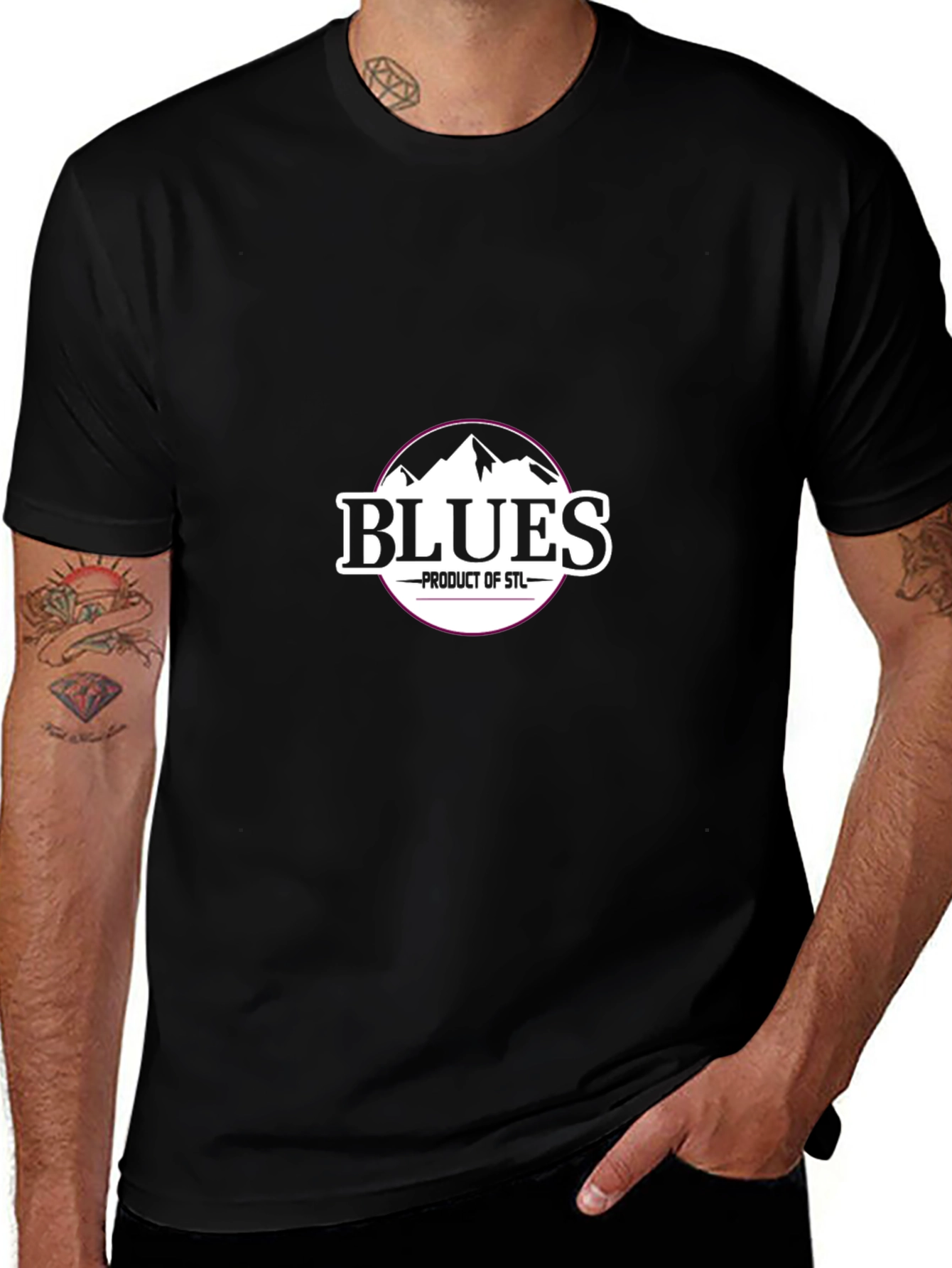 Blues STL Mountain Graphic T-Shirt