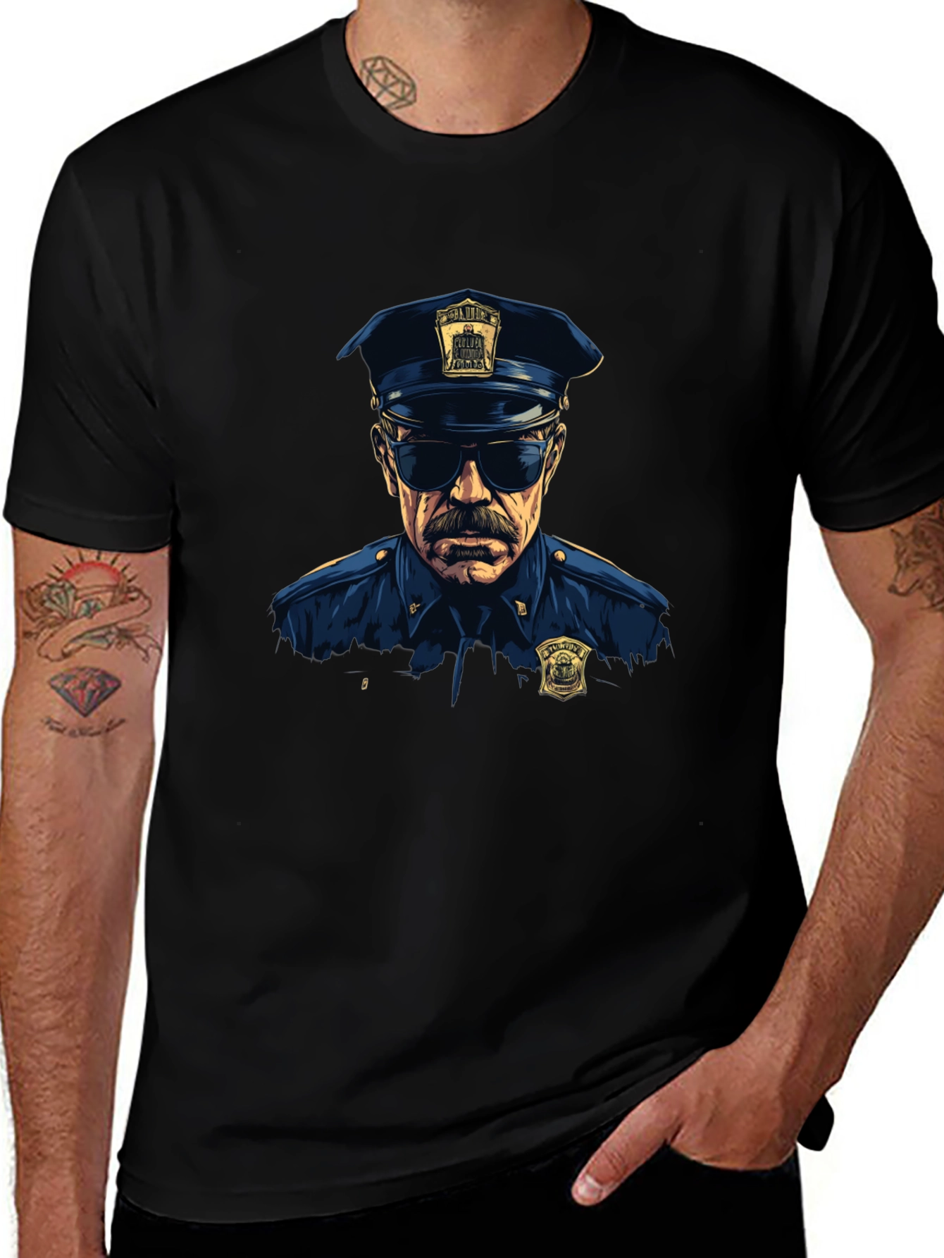Cop Graphic T-Shirt - Cool Officer Design