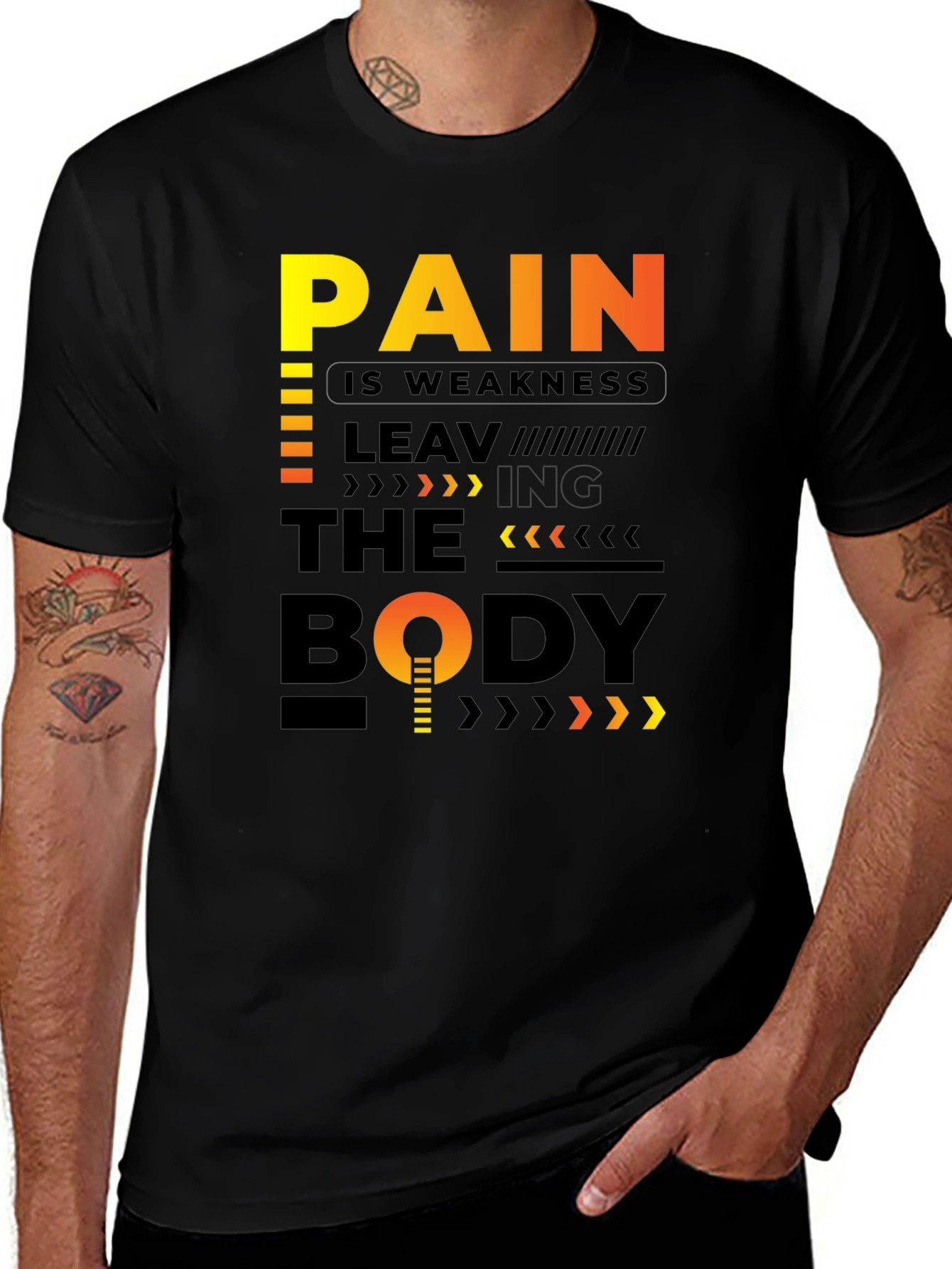 Pain is Weakness Leaving the Body Graphic T-Shirt
