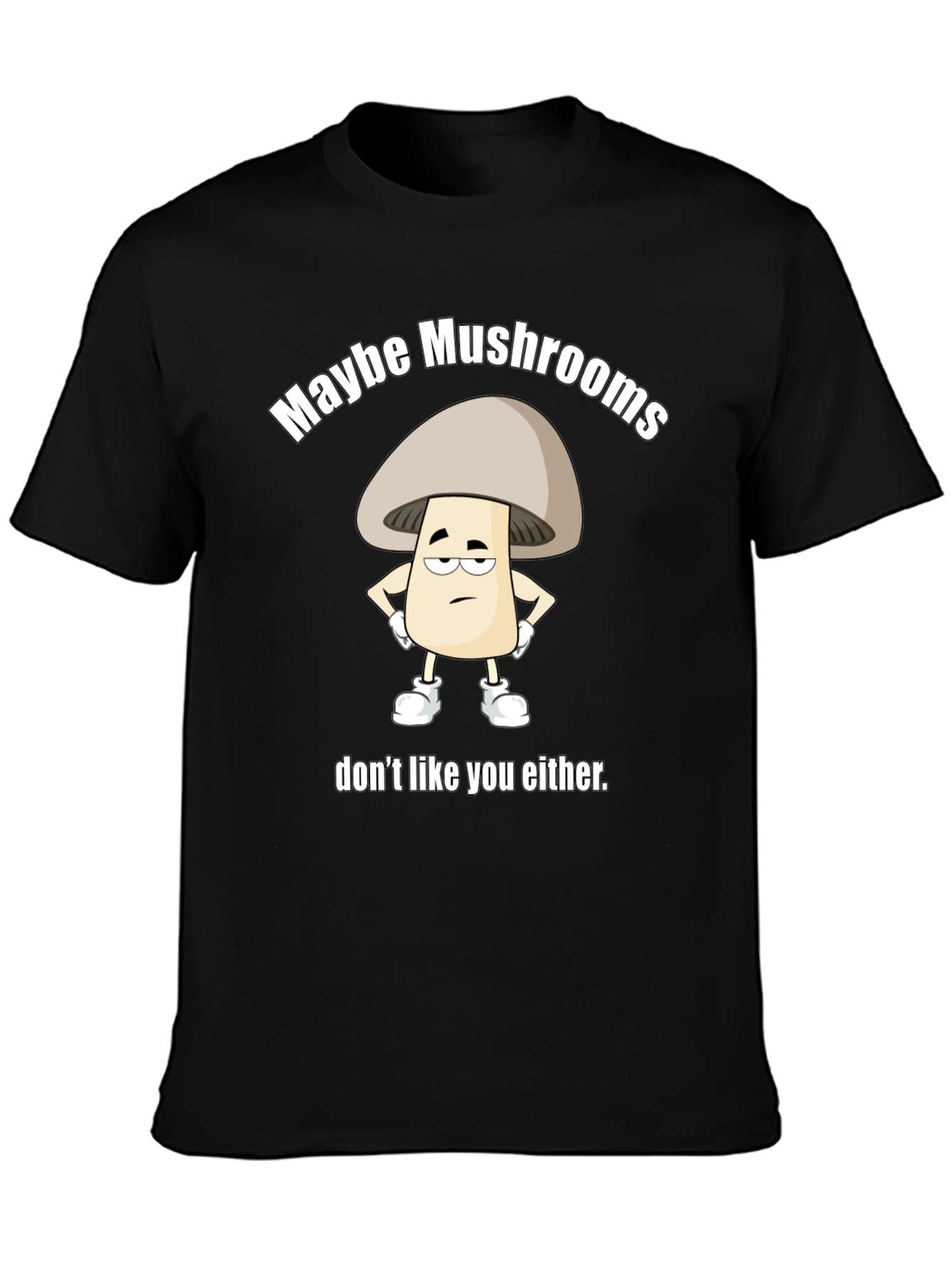 Funny Mushroom Graphic T-Shirt Unisex Black Tee