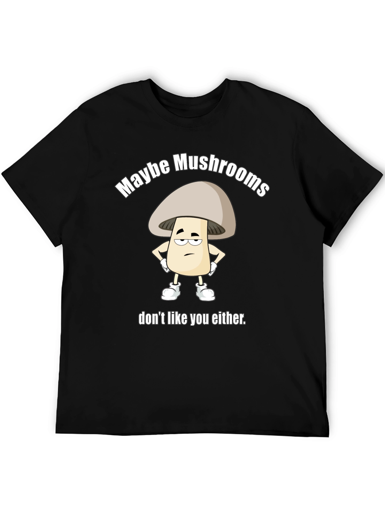Funny Mushroom Graphic T-Shirt Unisex Black Tee