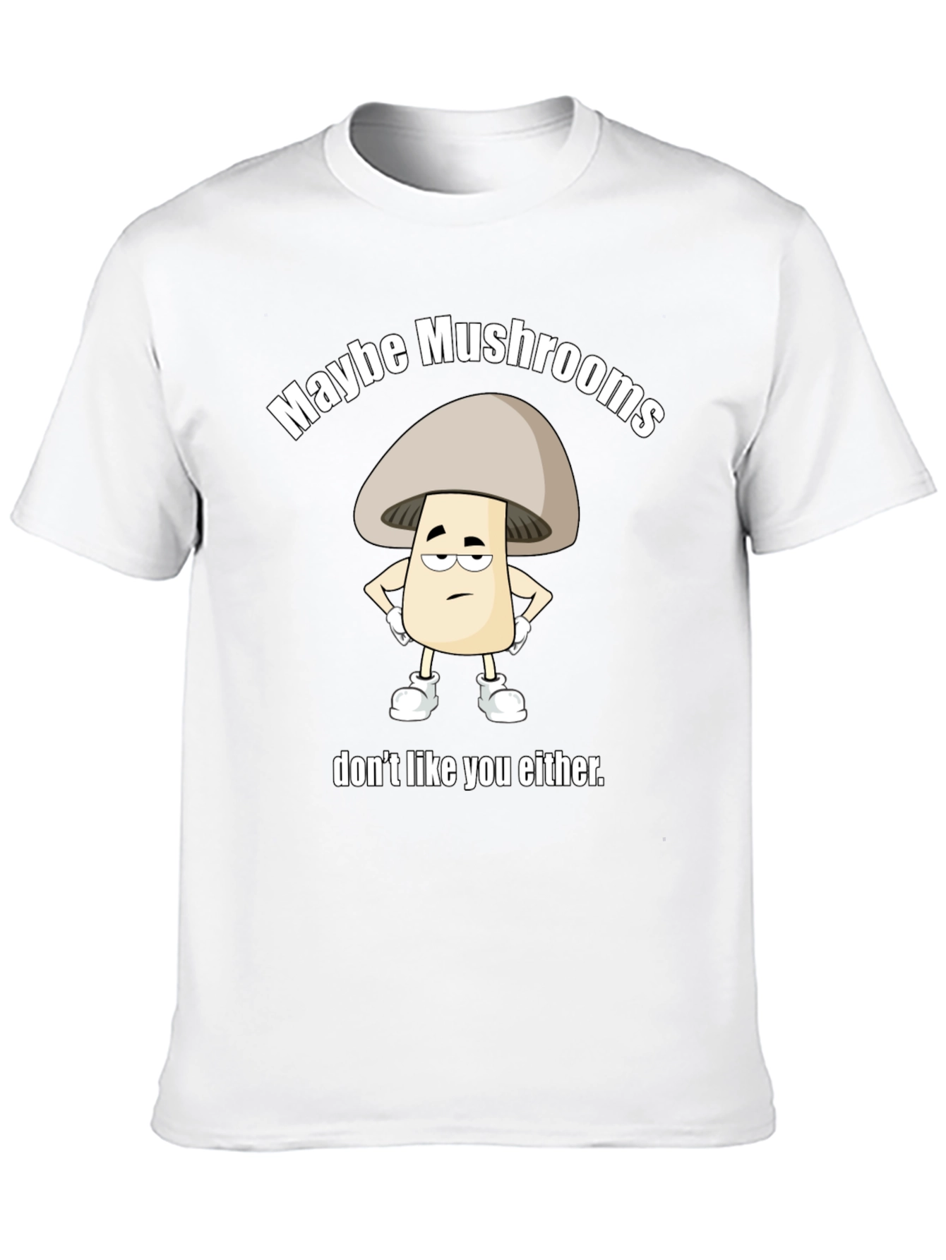 Funny Mushroom Graphic T-Shirt Unisex Black Tee