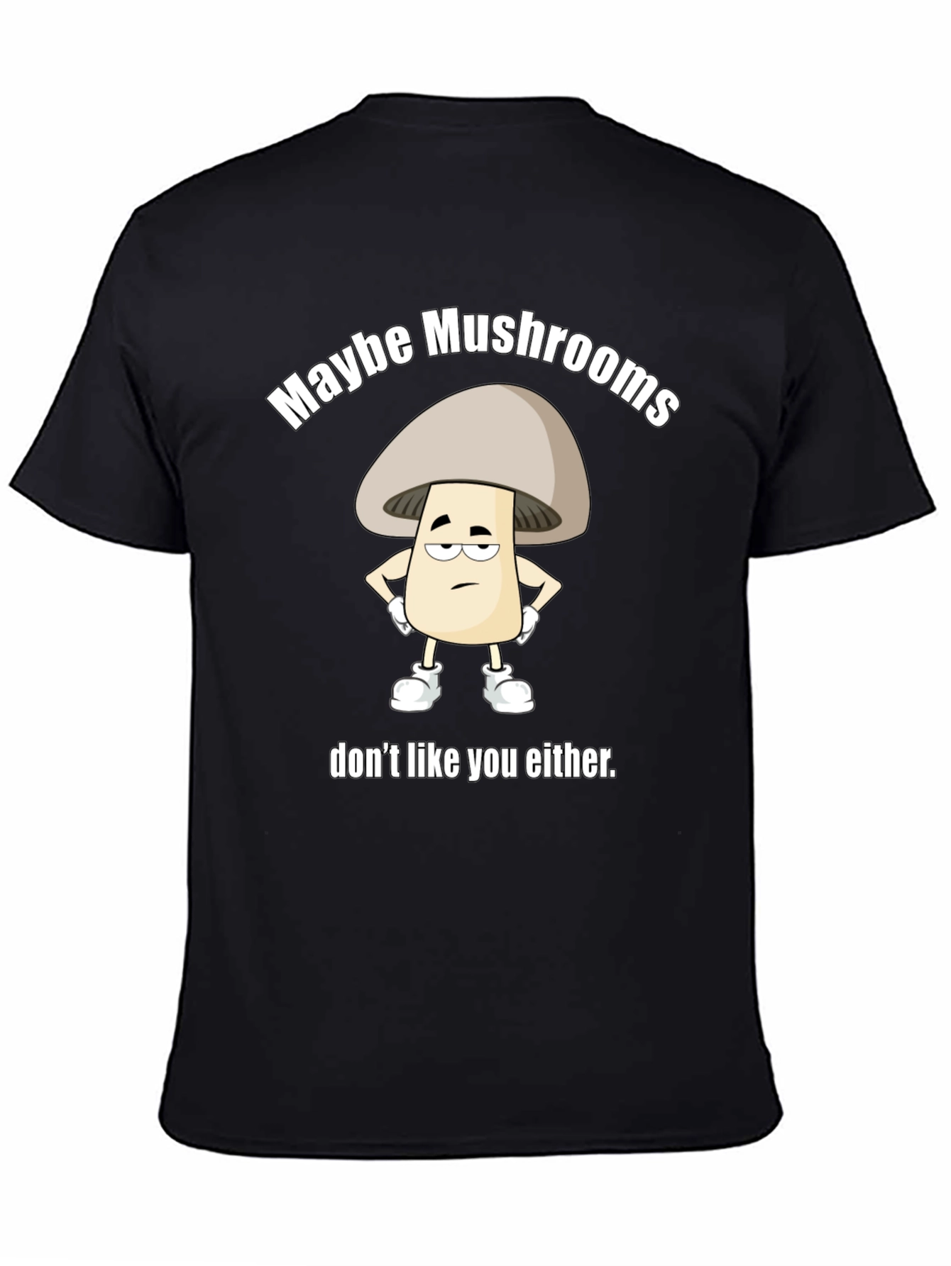 Funny Mushroom Graphic T-Shirt Unisex Black Tee