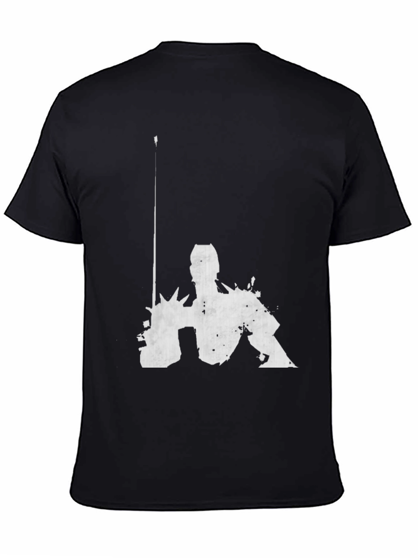 Graphic Black T-Shirt - Abstract Figure Design