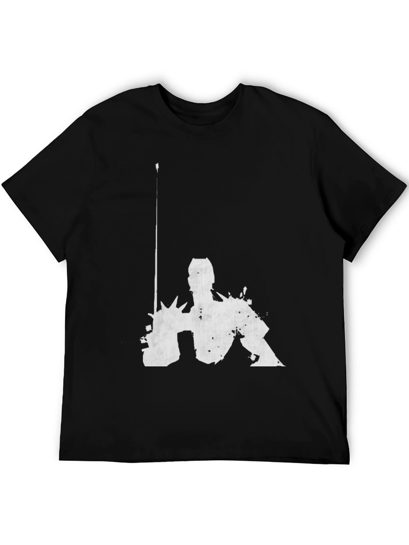 Graphic Black T-Shirt - Abstract Figure Design