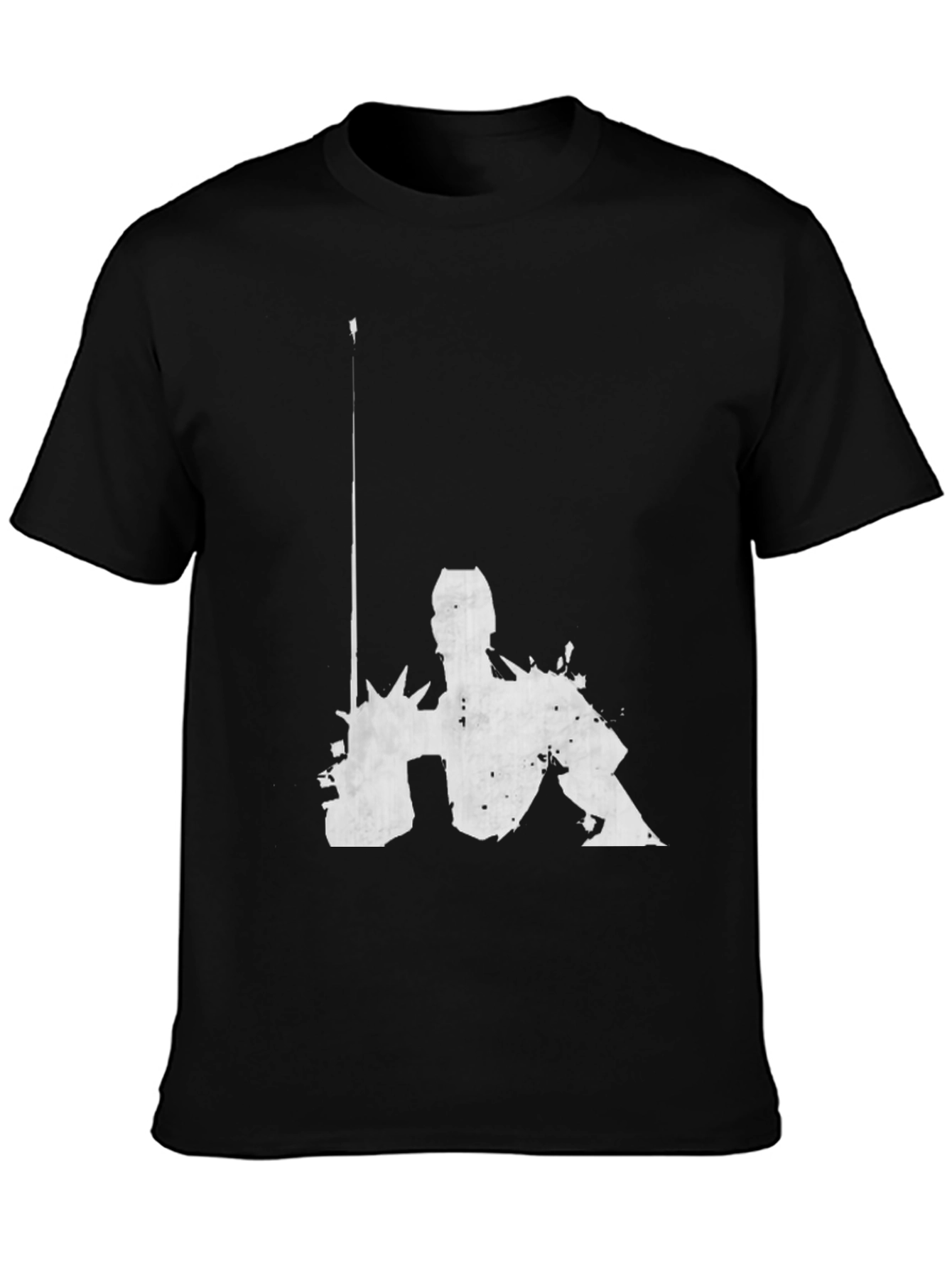 Graphic Black T-Shirt - Abstract Figure Design