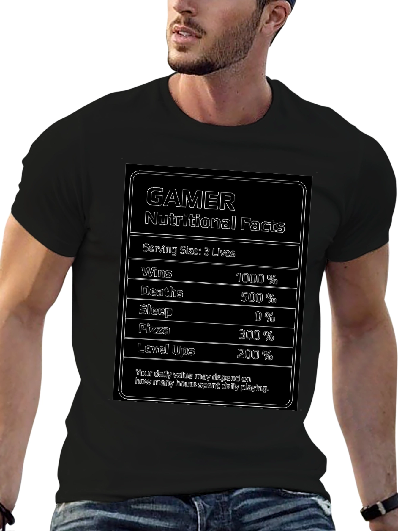 Gamer Nutritional Facts Funny T-Shirt