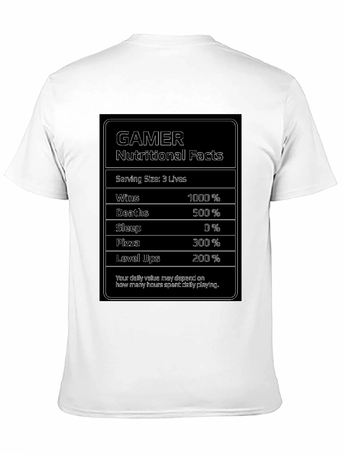 Gamer Nutritional Facts Funny T-Shirt