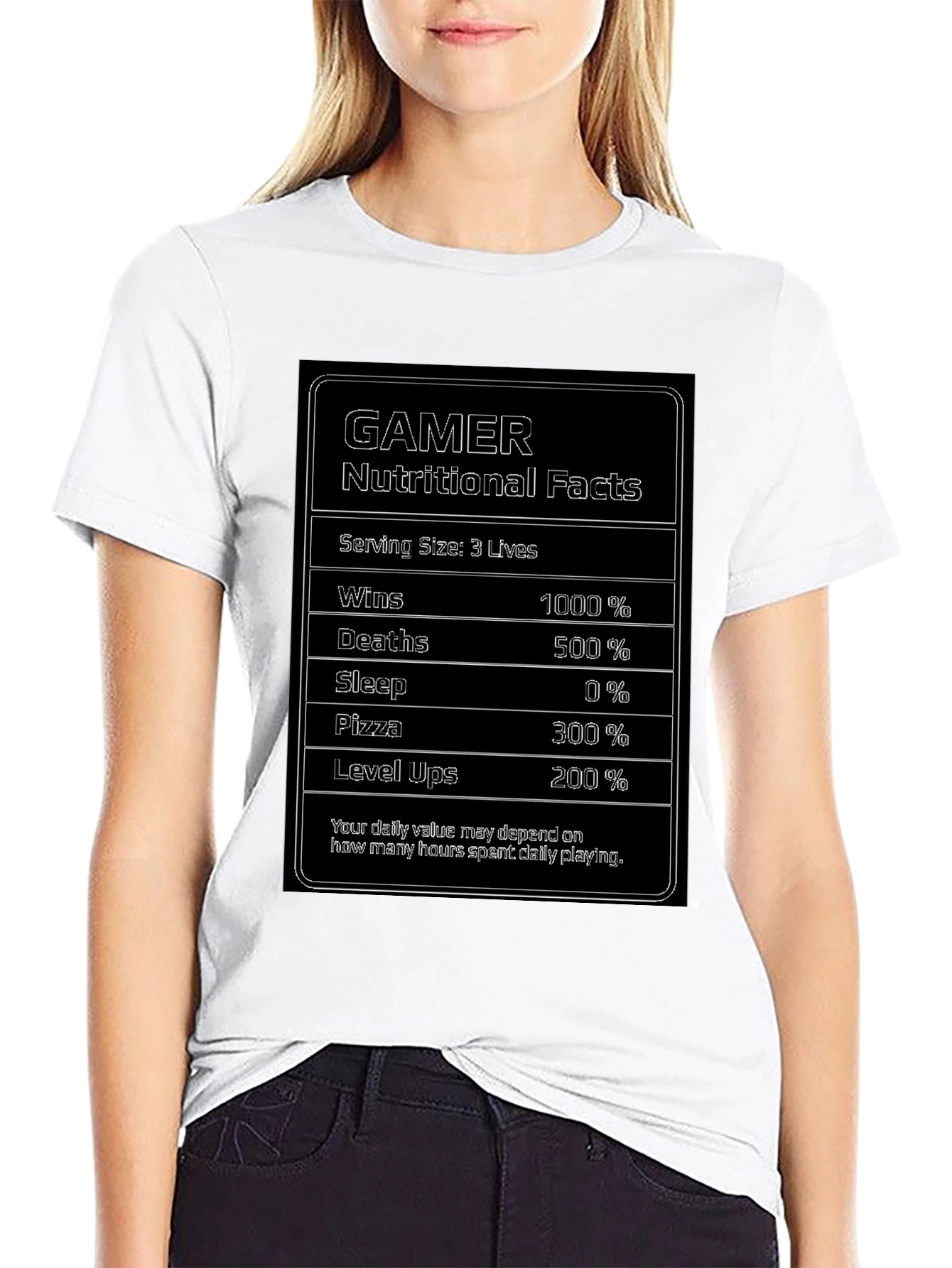 Gamer Nutritional Facts Funny T-Shirt