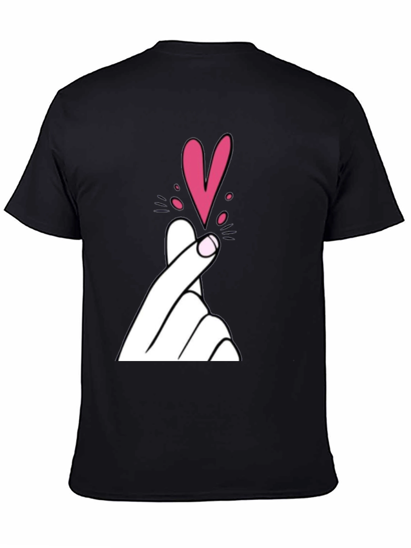 Heart Finger Gesture Graphic Tee - Stylish Casual Shirt