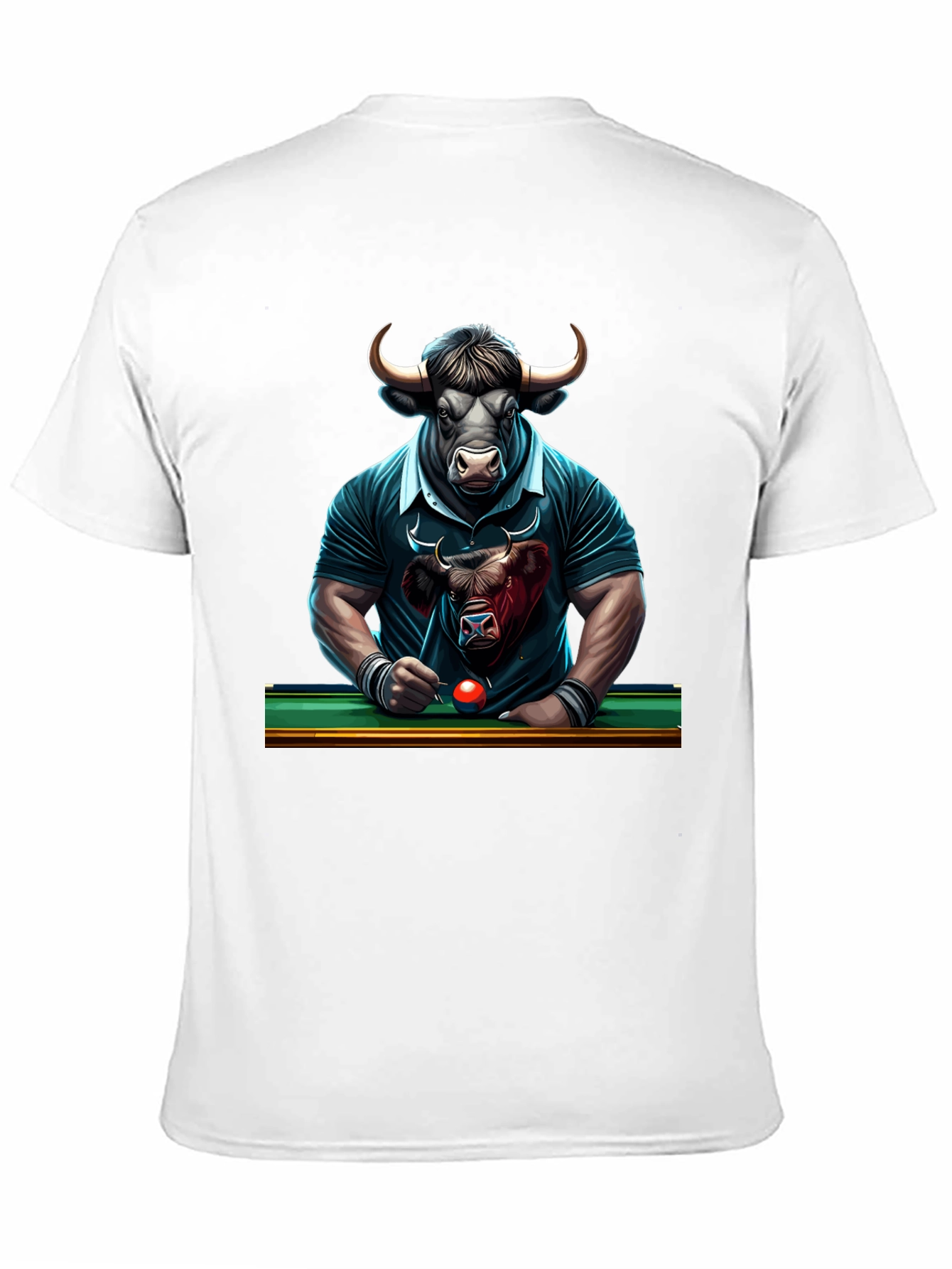 Bull Pool Player Graphic T-Shirt